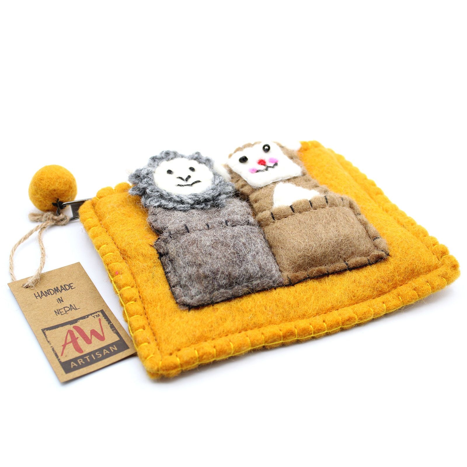 Bag with finger puppets - Bear and sheep