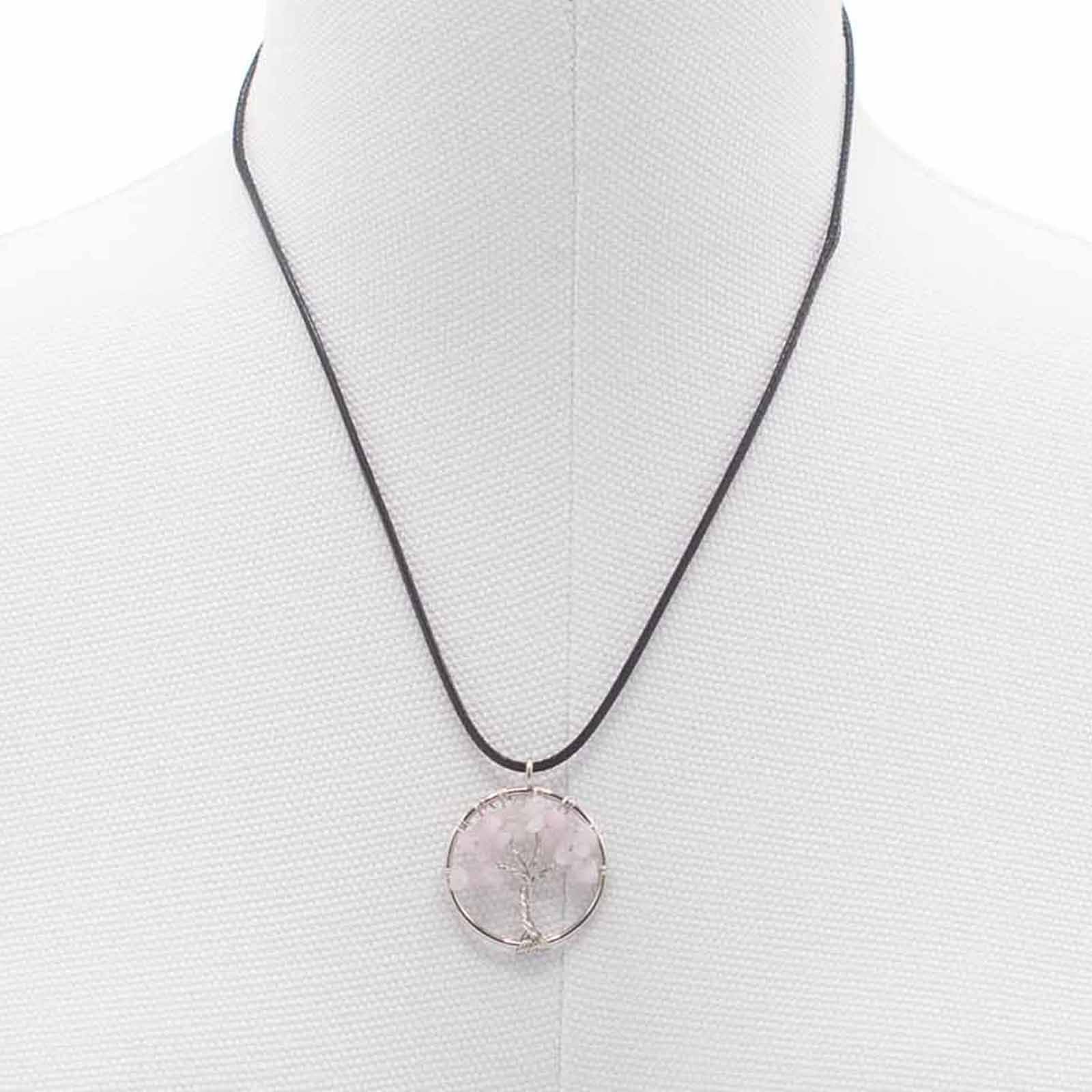 Pendente Árvore da Vida - Quartzo Rosa