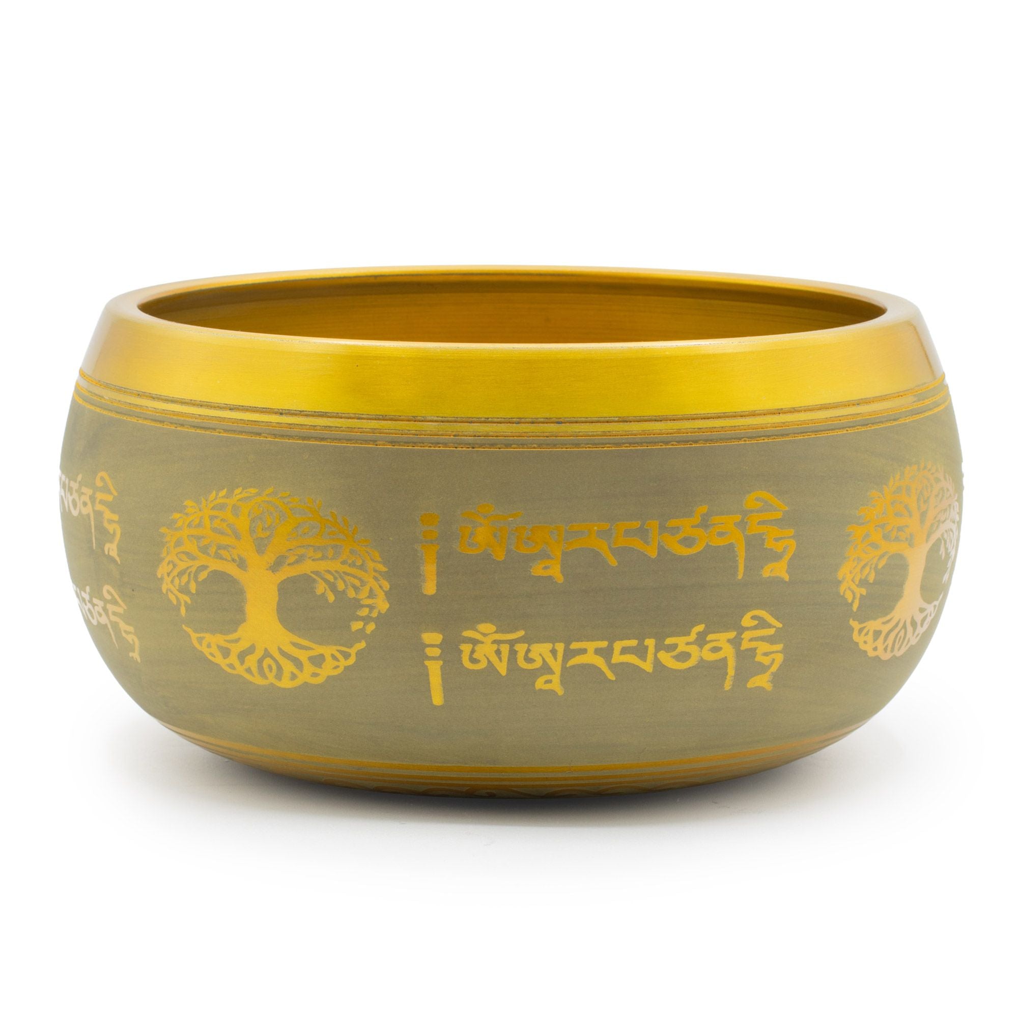 Cuenco Tibetano Grande de Aluminio – Buda Árbol de la Vida – Cobre