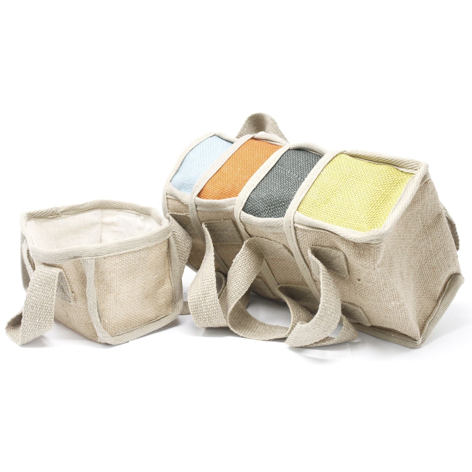 Cesto Pequeno de Juta - 16x10x12 cm - Cinza