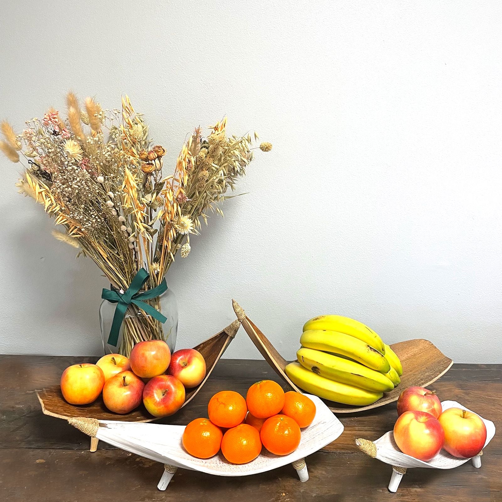 Conjunto de fruteiras em folha de coco – Branqueado
