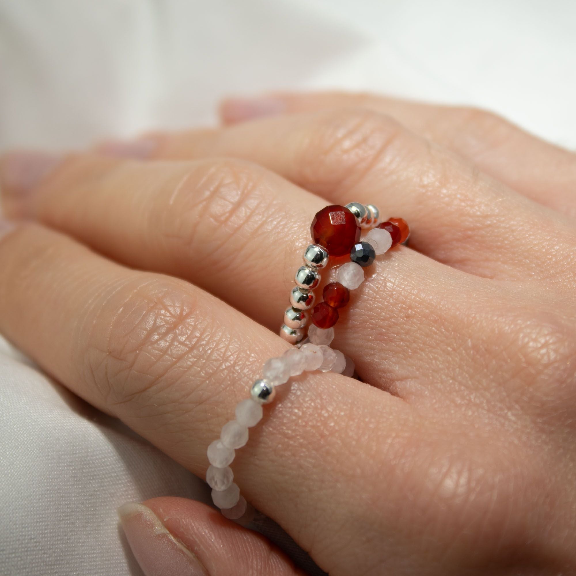 Conjunto de Anéis com Pedra Nymph – Amor e Fogo