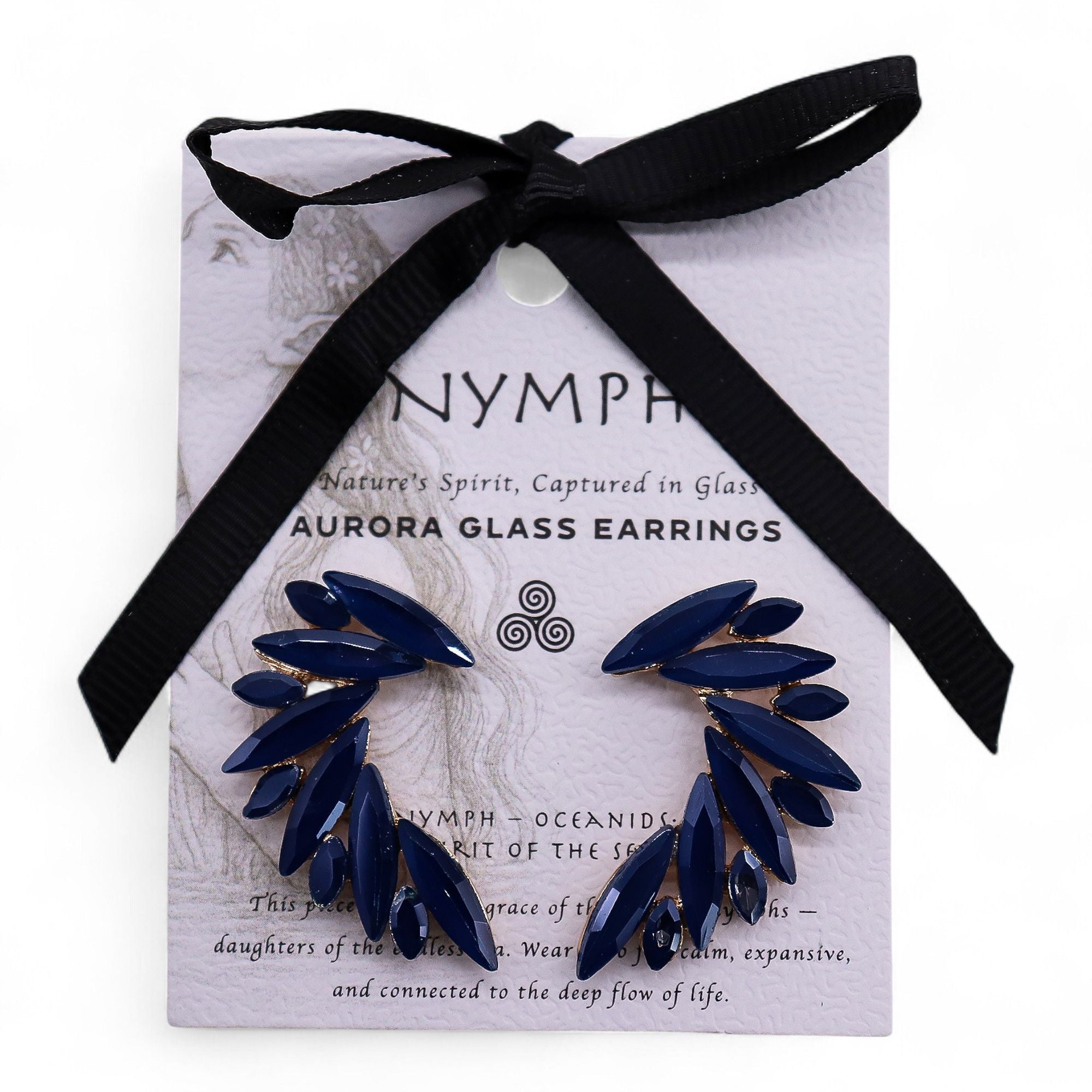 Brincos de Cristal Vintage - Asas de Anjo - Azul
