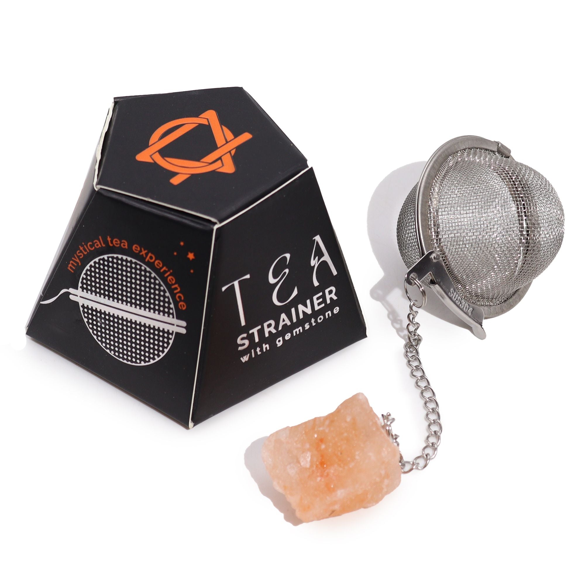 Infusor de Chá com Pedra Natural em Cristal Bruto – Cornalina