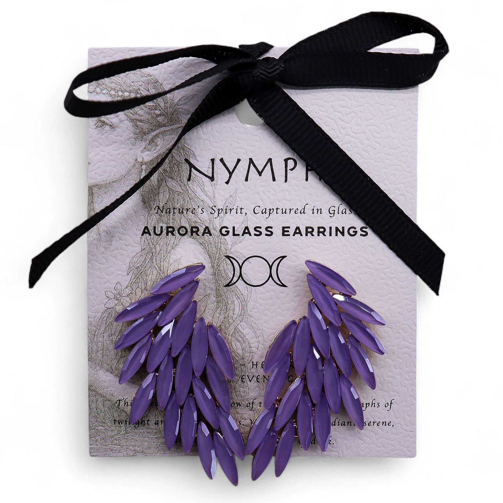 Brincos de Cristal Vintage - Asas de Anjo - Lavanda