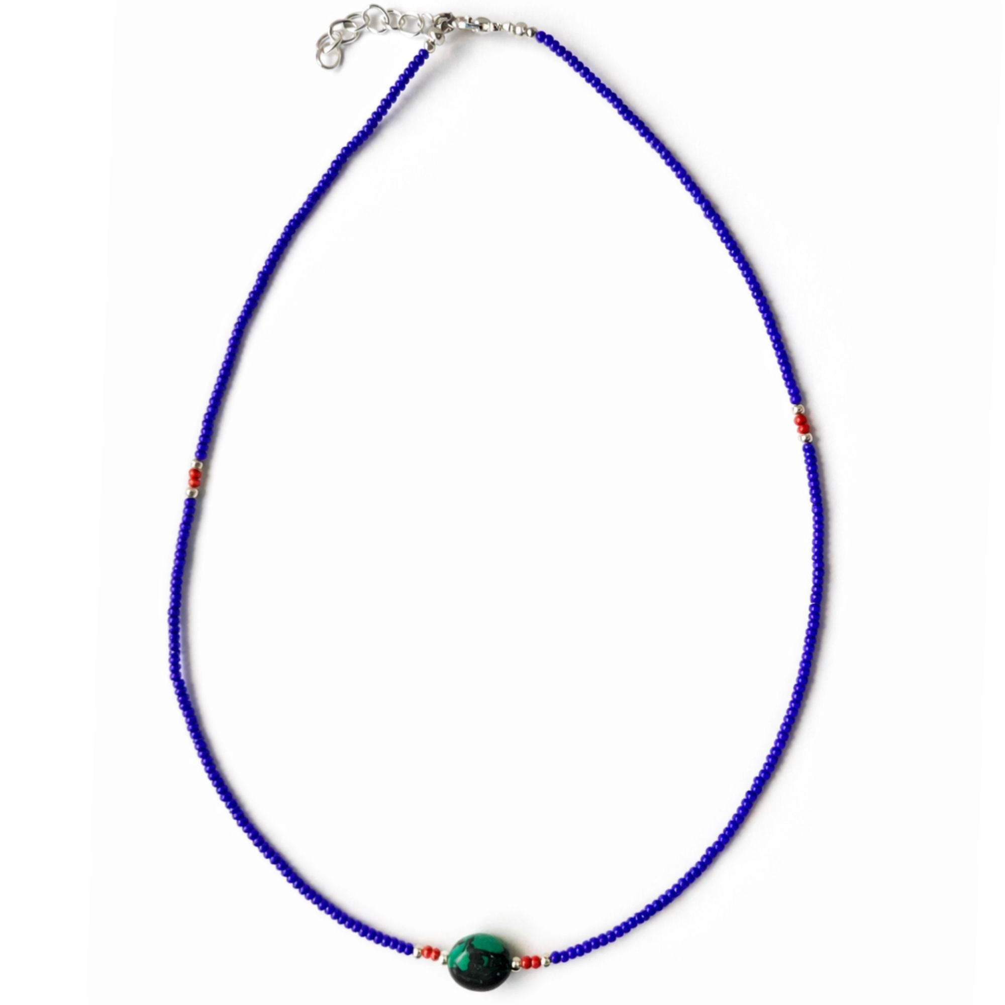 Pendente Fino de Lápis-Lazúli e Turquesa do Nepal - Colar (42 cm)