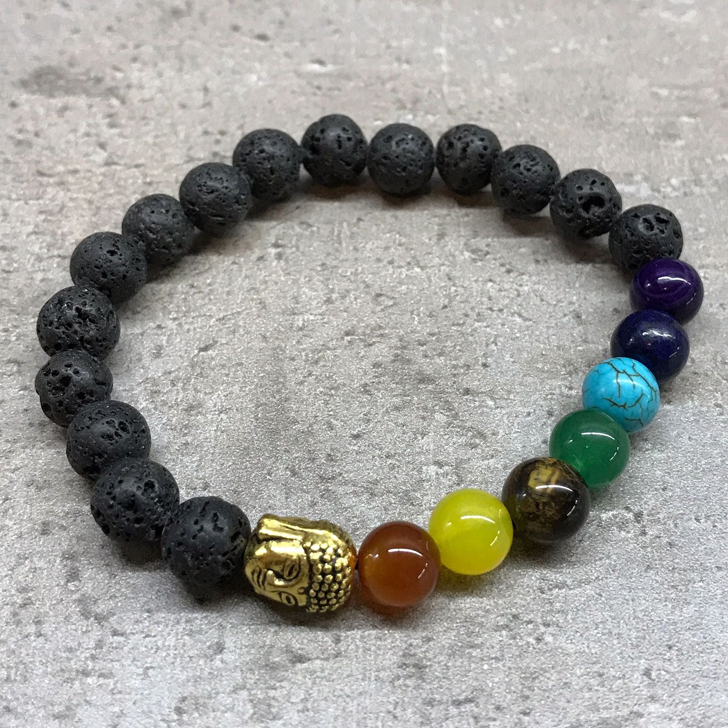 Pulseira em Pedra Lava – Buda – Chakra