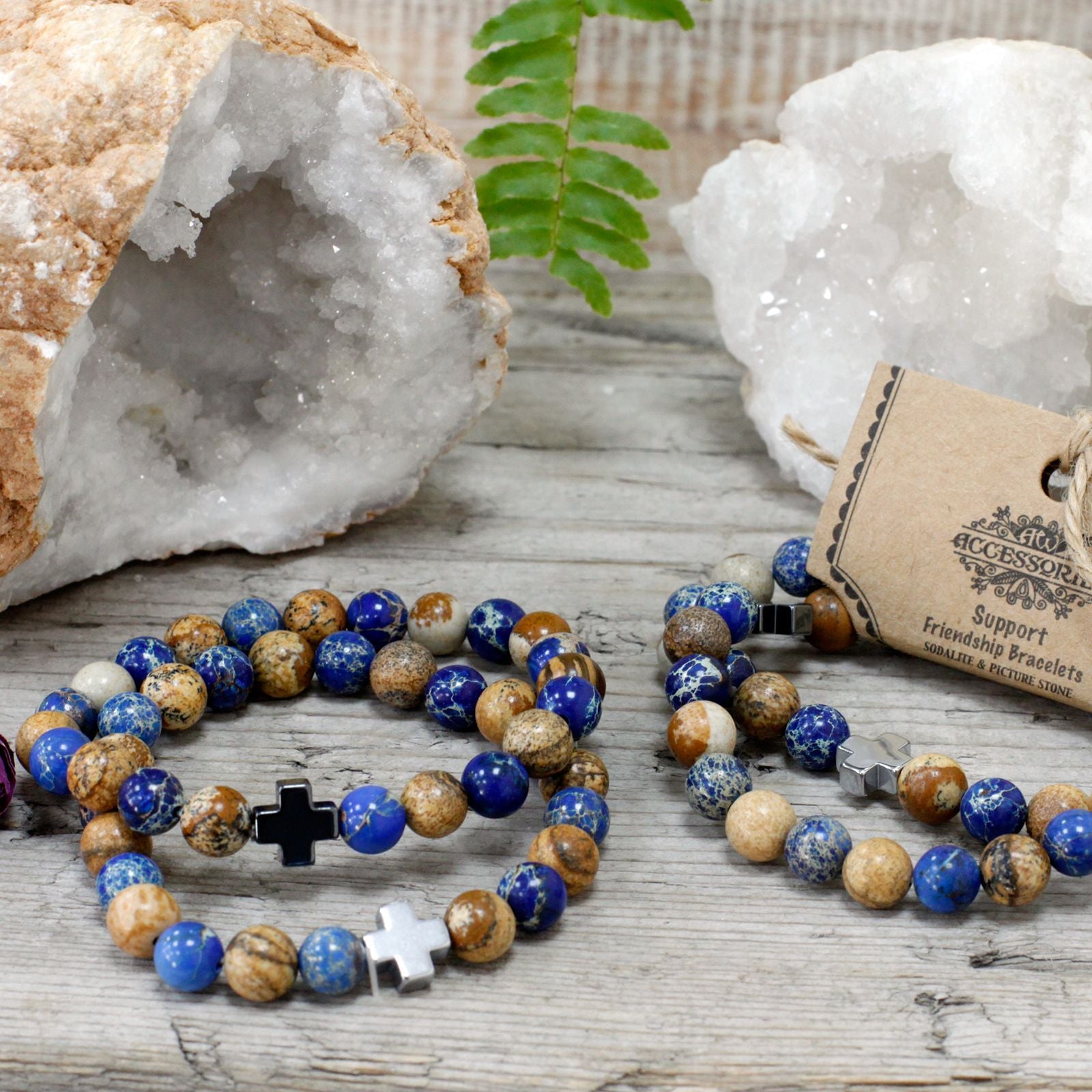 Set of 2 Natural Stone Bracelets – Rainbow