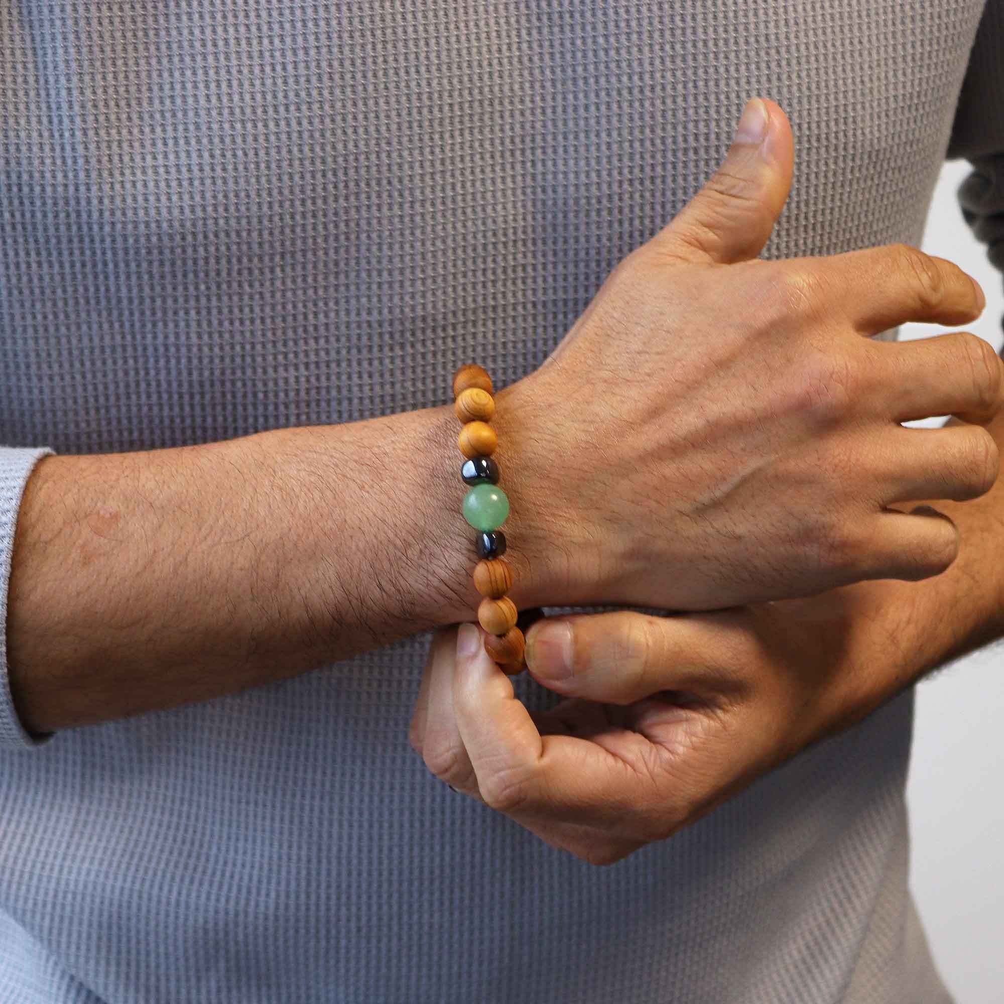 Pulsera de Cedro – Chakra Sacro – Aventurina Verde