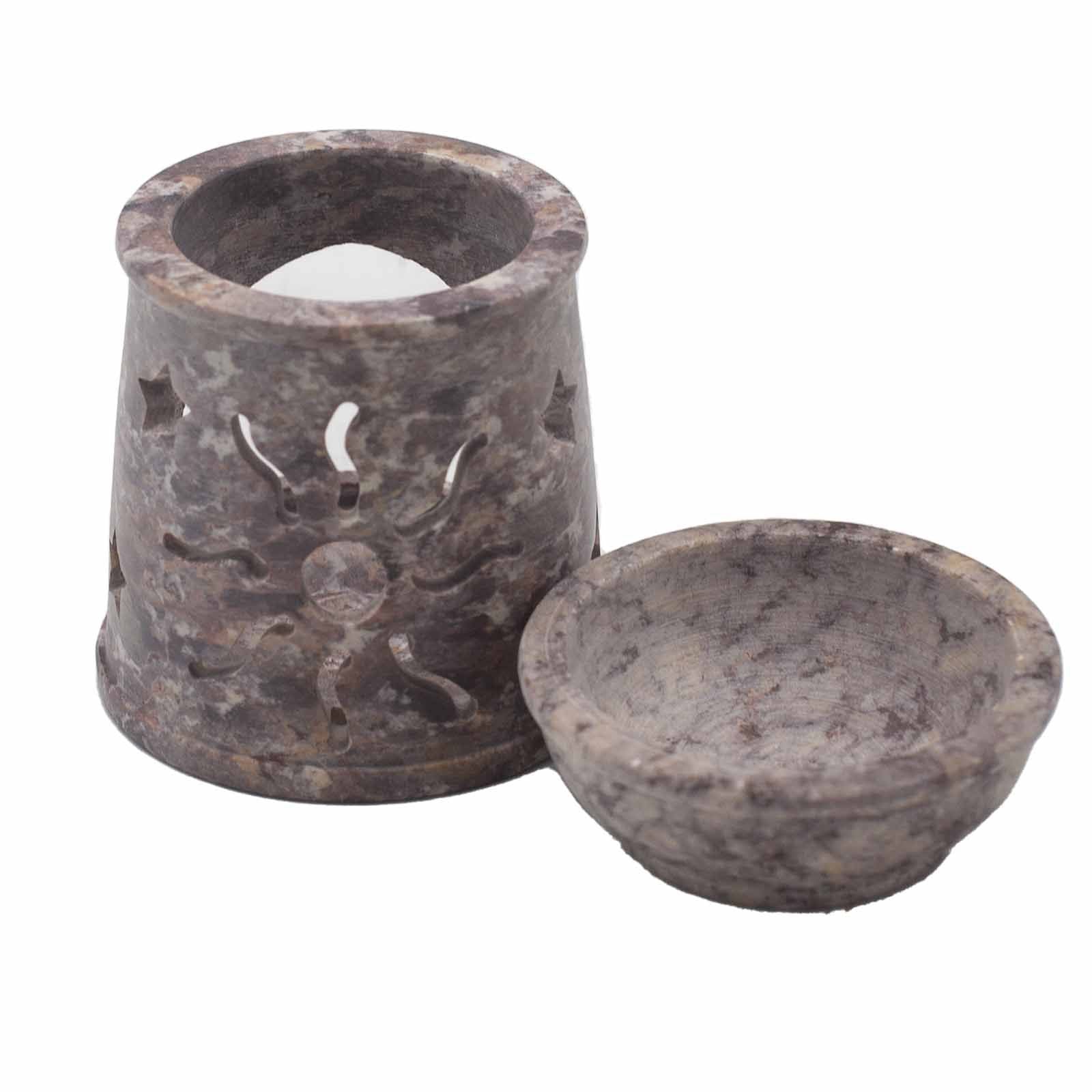 Soapstone Oil Burner – Sun and Stars
