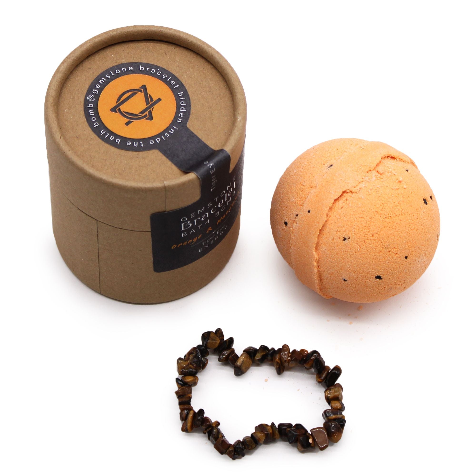 Bomba de Banho com Pulseira de Pedra Natural - Olho de Tigre