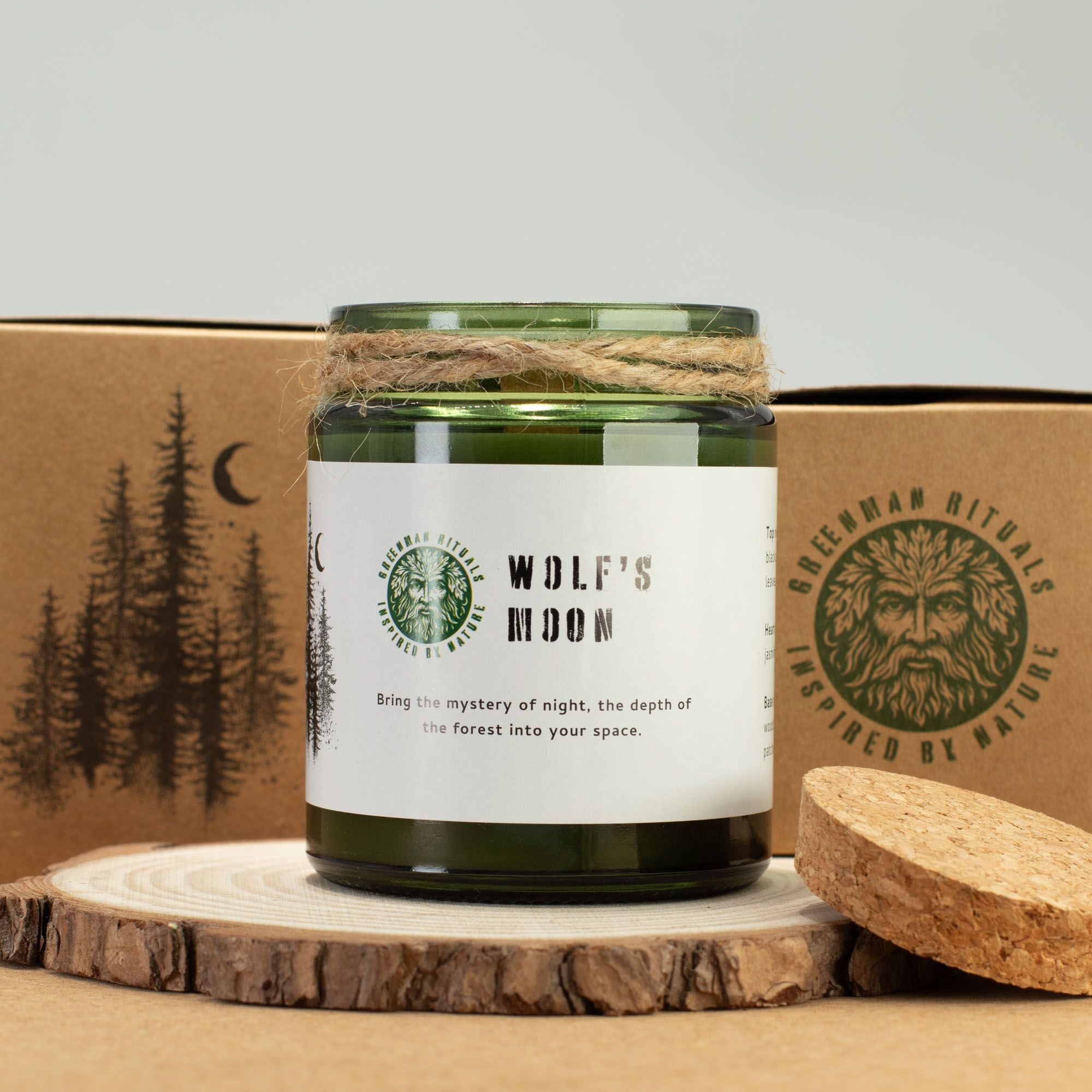 Vela de Soja Greenman Woodwick Lua do Lobo