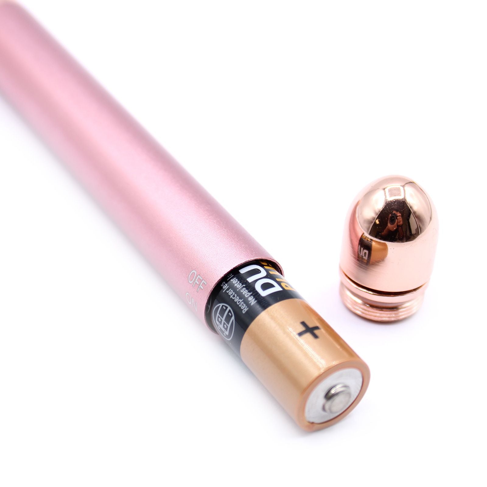 Rolo Facial Vibratório em Pedra Natural, Quartzo Rosa