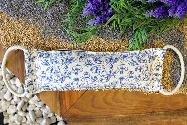Natural Cotton Wheat Bag – Blue