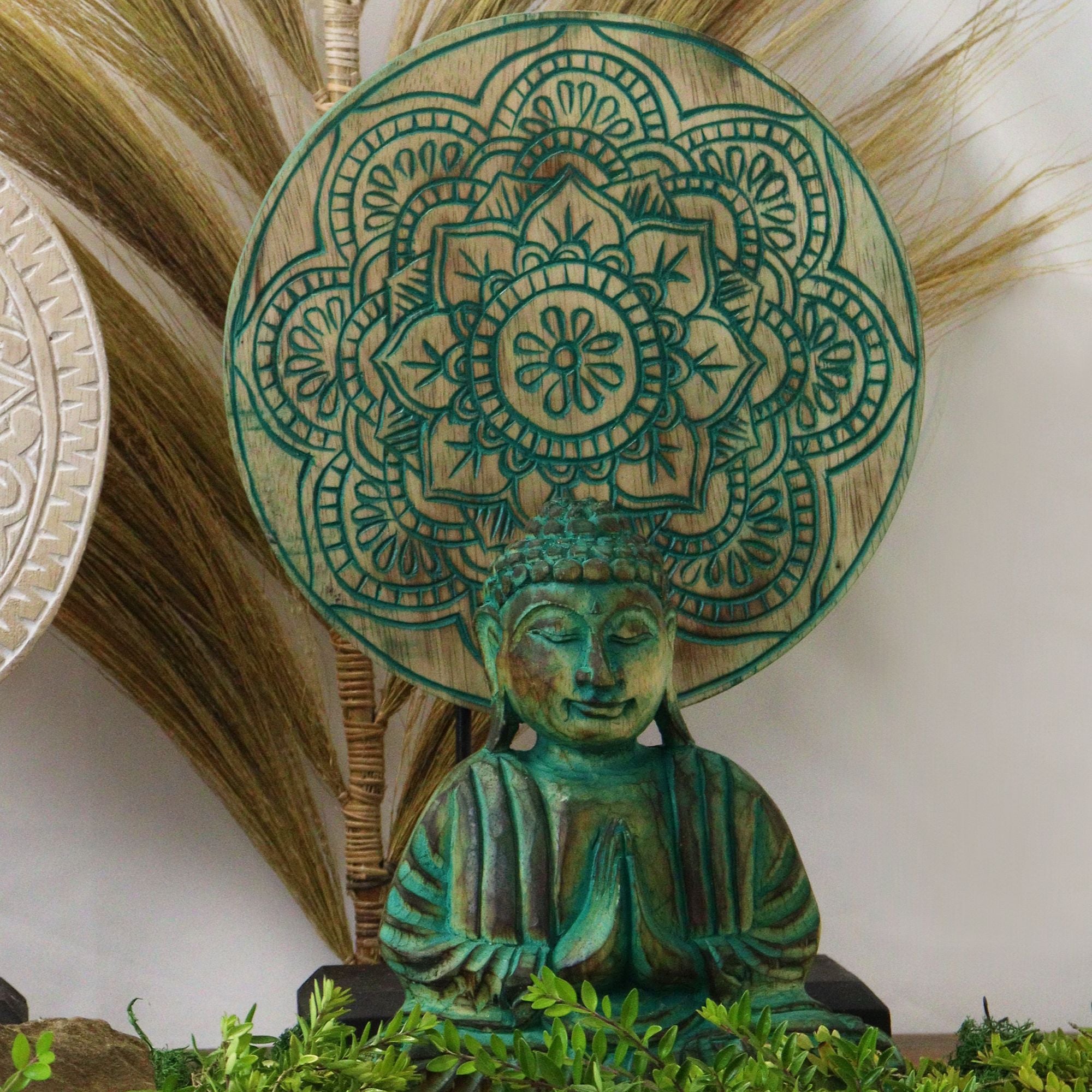 Conjunto Feng Shui Buda Mandala Verde