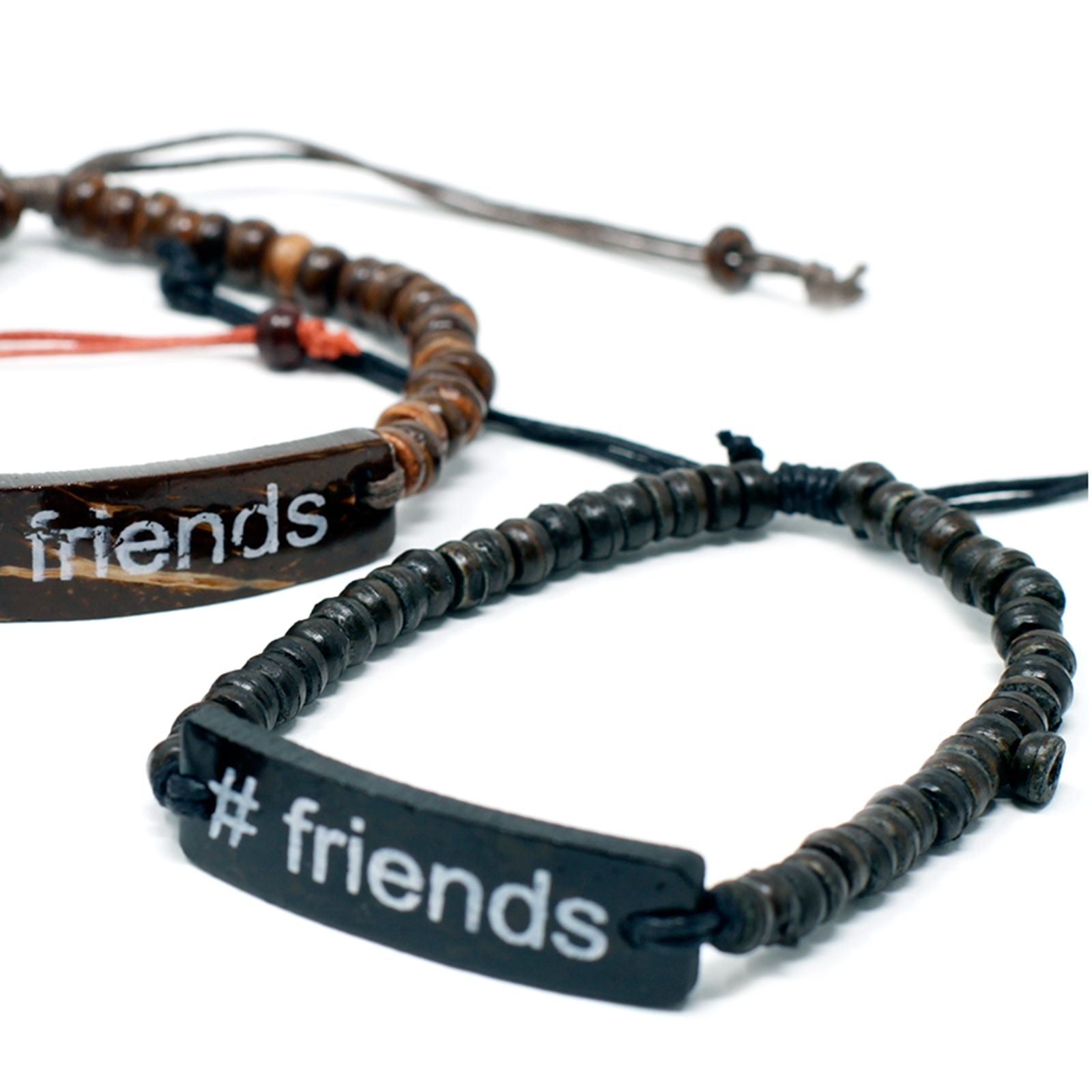 Pulseras eslogan en coco – #Friends