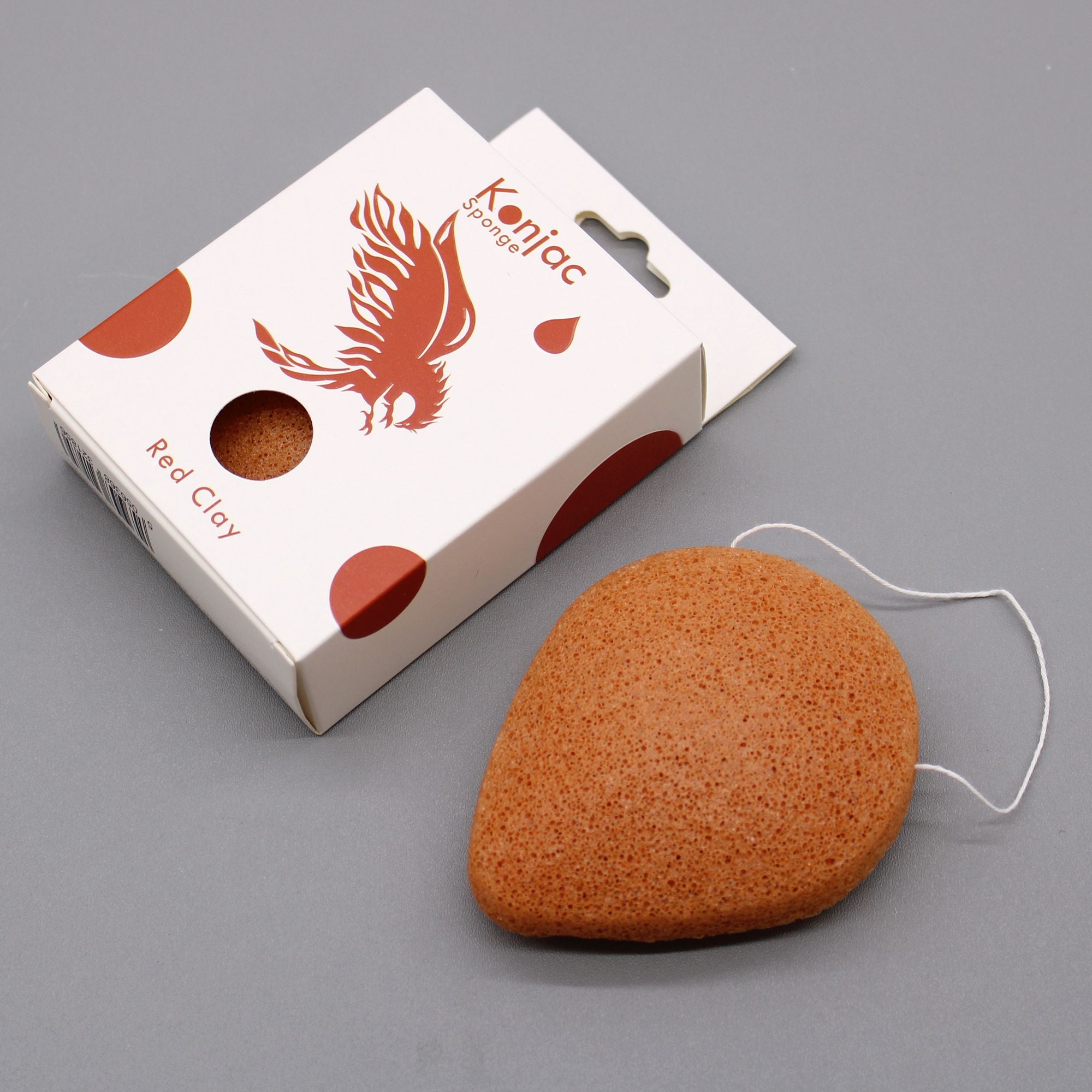Esponja facial Konjac con Arcilla Roja, Rejuvenecedora