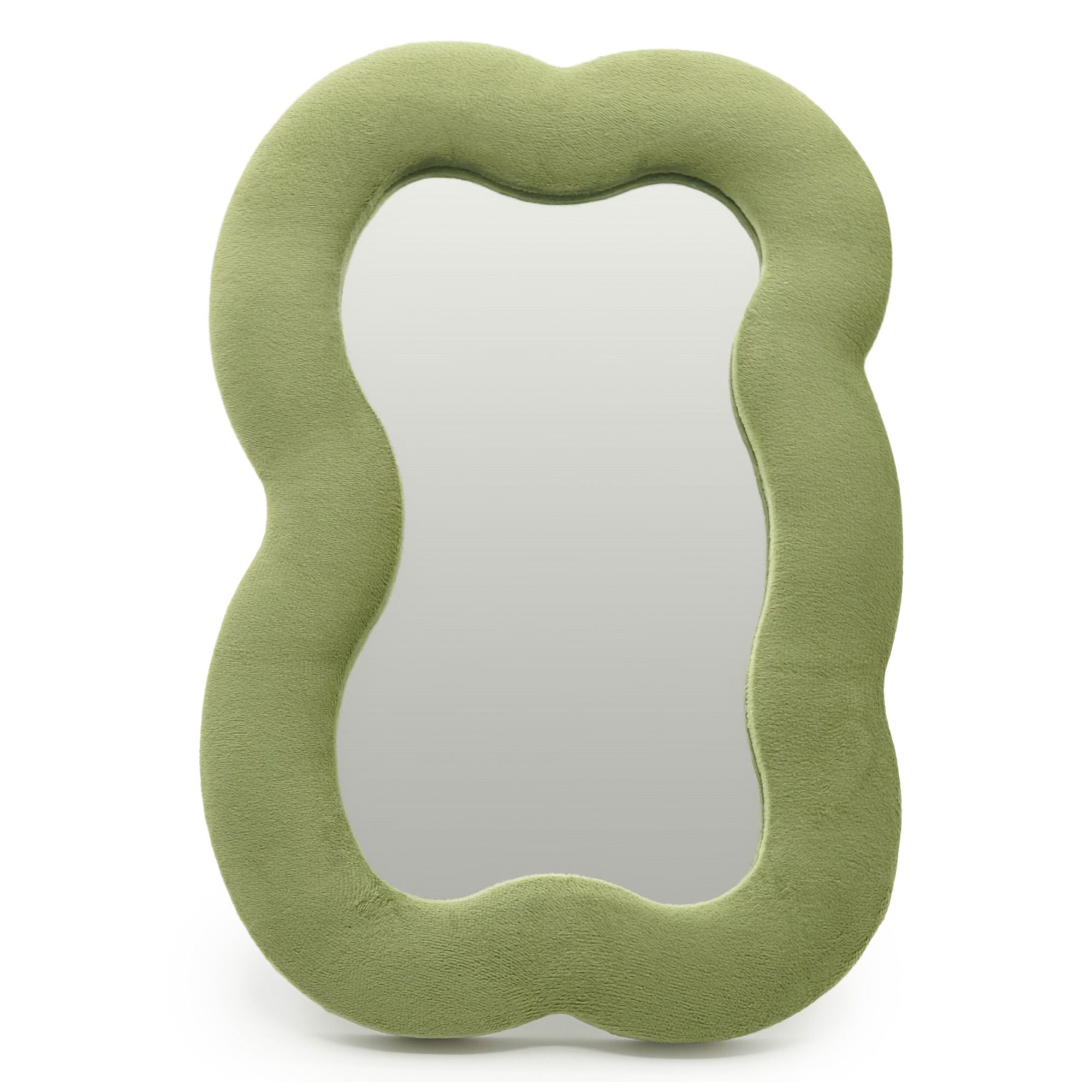 Espelho Ondulado Nuvem Grande Verde Musgo