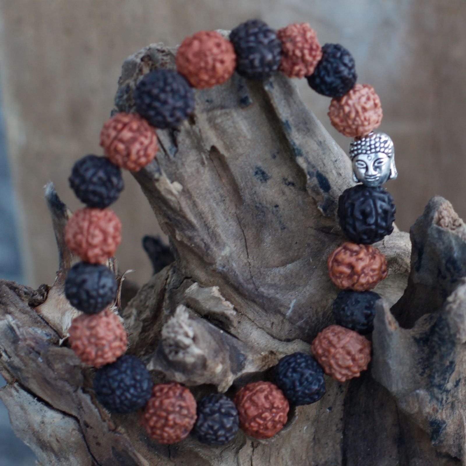 Pulseira Rudraksha Buda Japa Mala - Mix