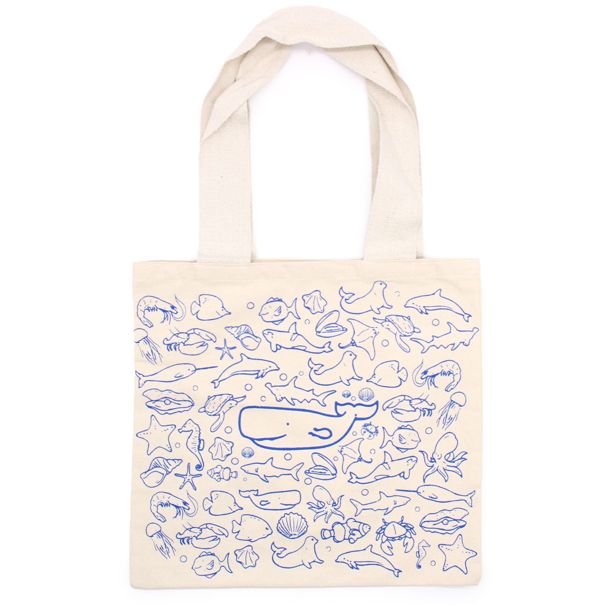 Bolsa de Algodão Grande - Vida Marinha