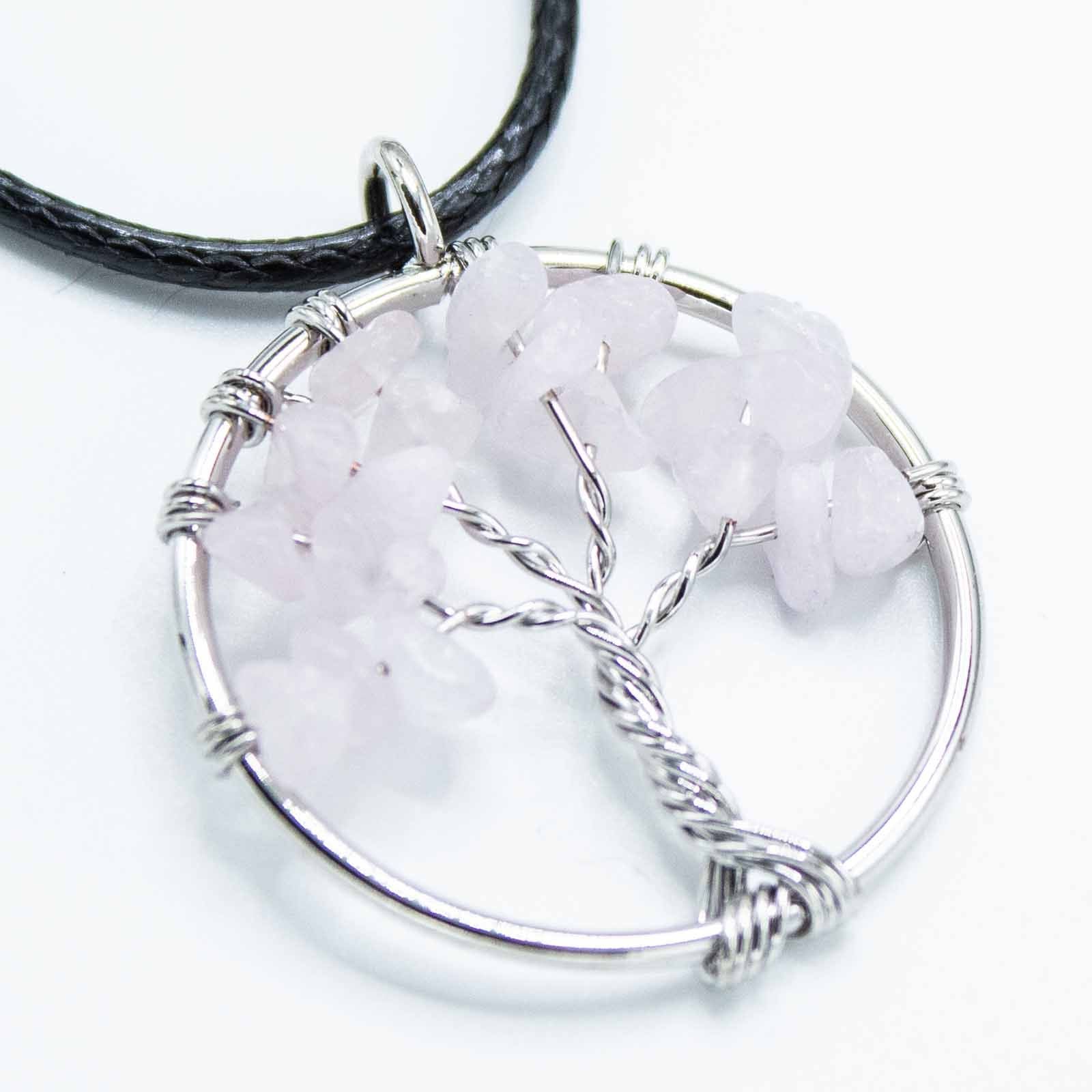 Pendente Árvore da Vida - Quartzo Rosa