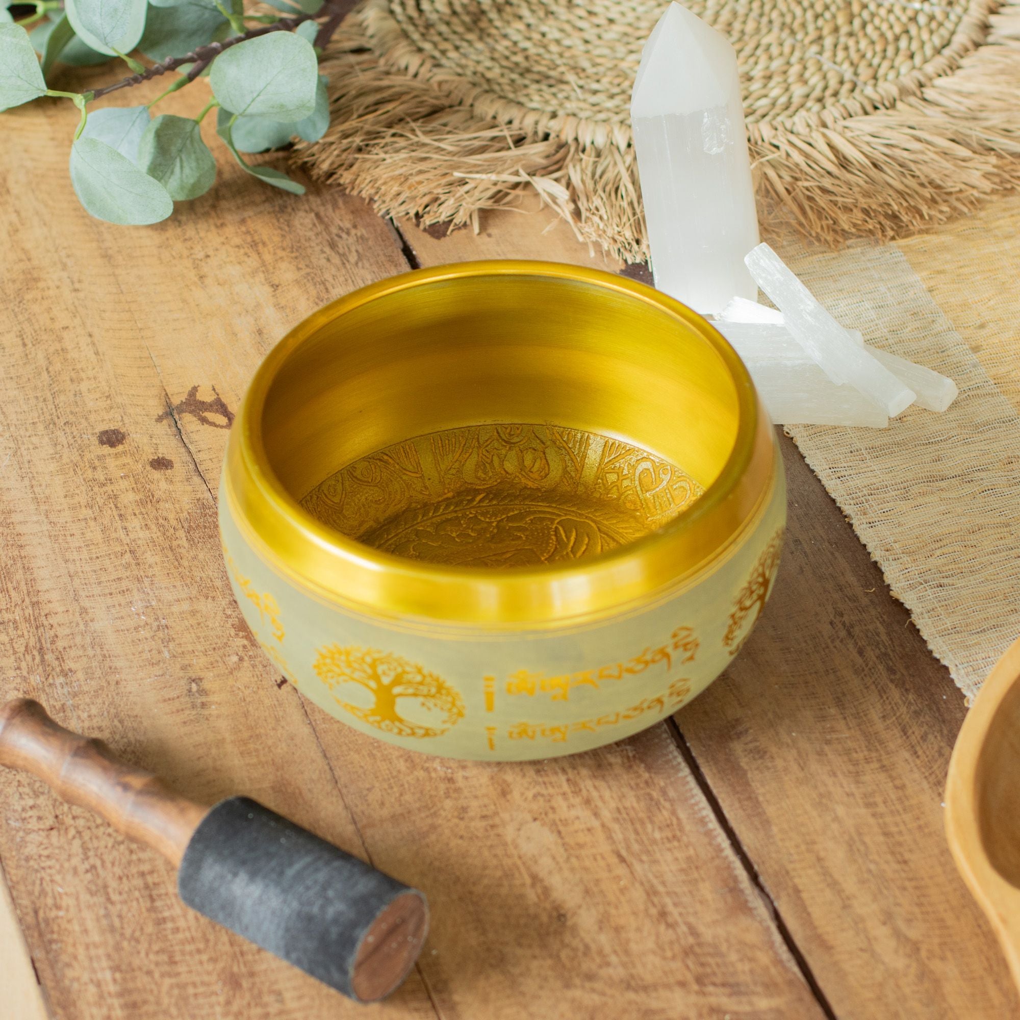 Cuenco Tibetano Grande de Aluminio – Buda Árbol de la Vida – Cobre