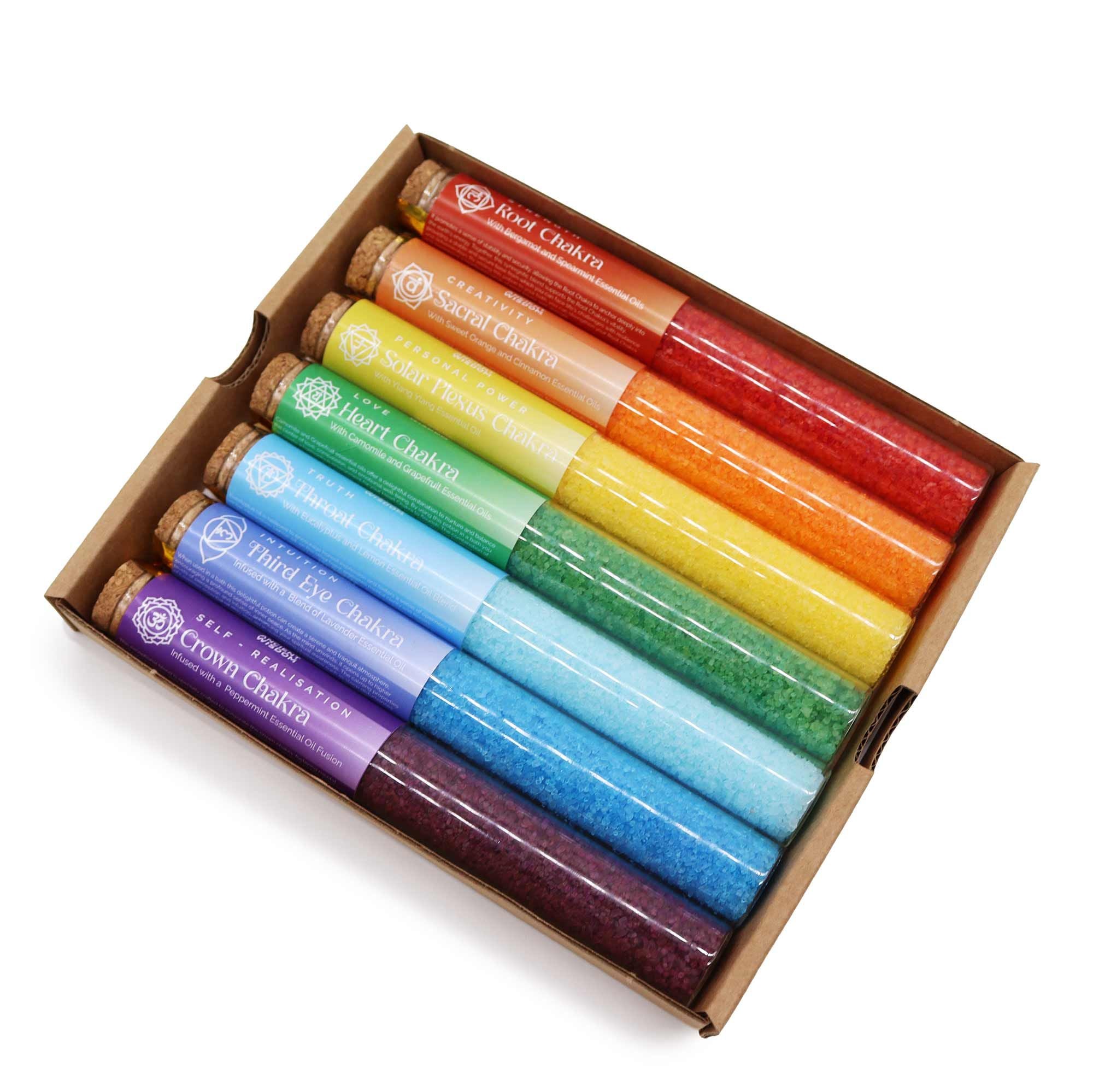 Sais de Banho em Frascos - Chakras - Pack Presente de 7 Dias
