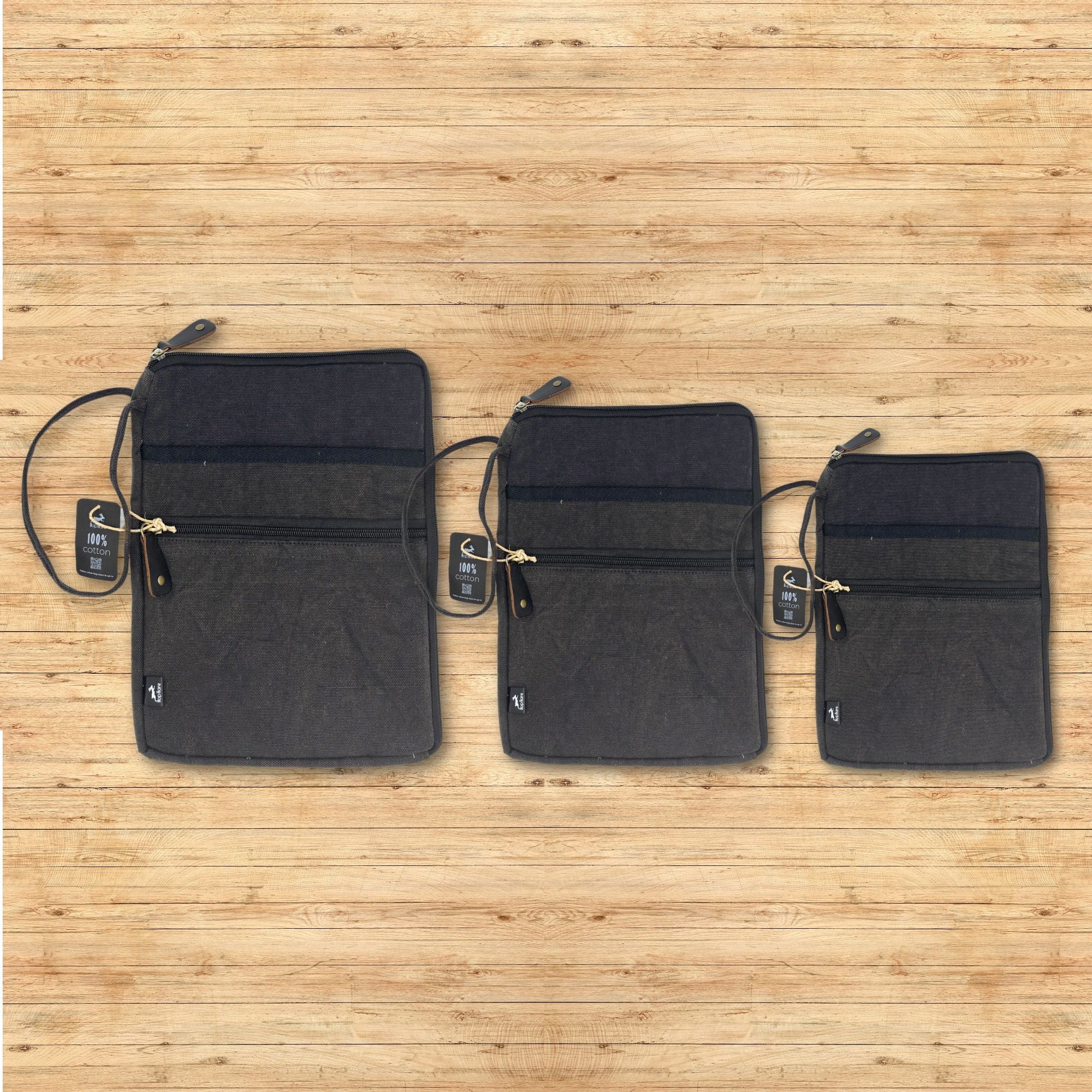 Bolsa de Lona Grande para Tablet Hop Hare - Carvão