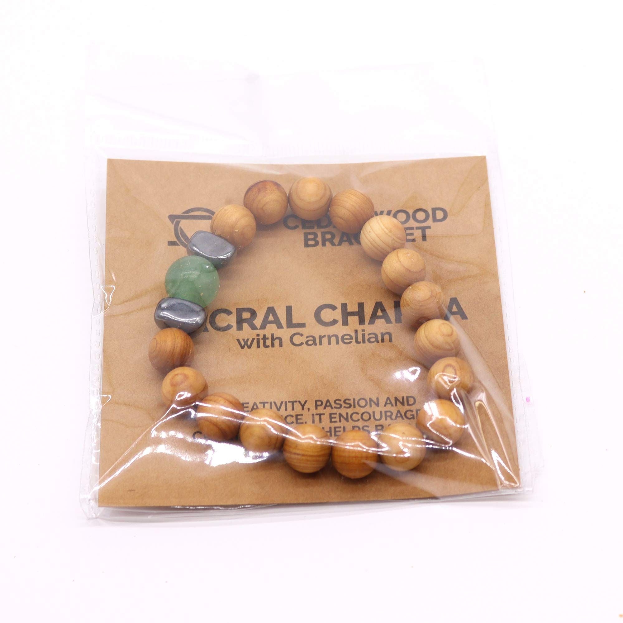 Pulsera de Cedro – Chakra Sacro – Aventurina Verde
