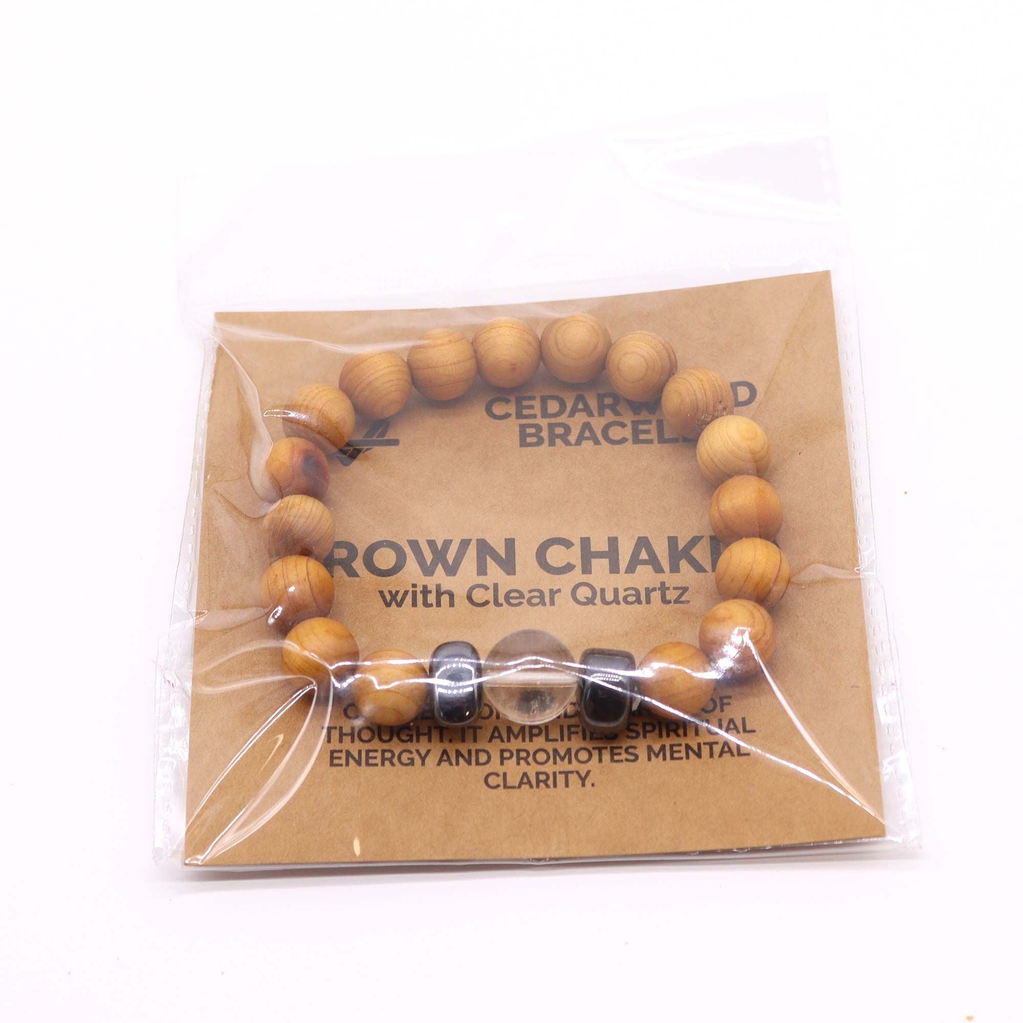 Cedar Bracelet – Crown Chakra – Clear Quartz