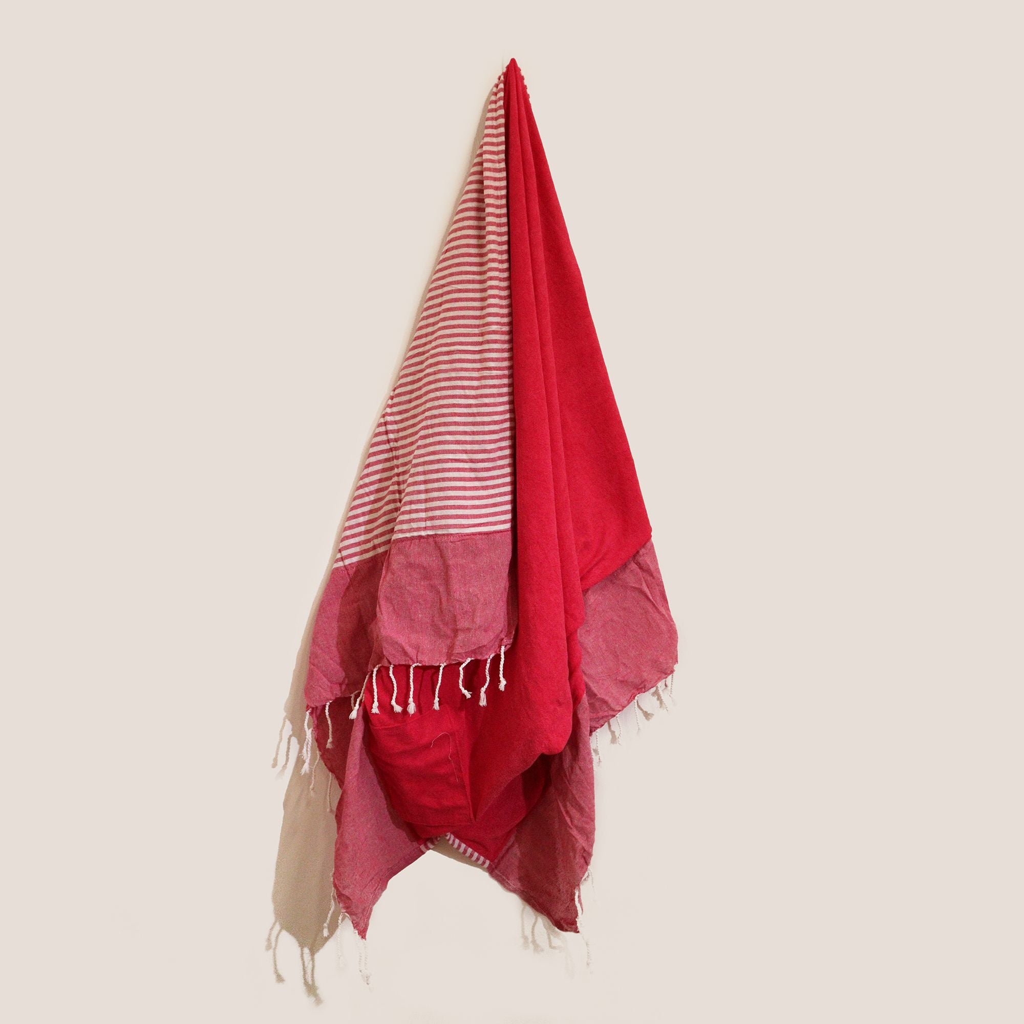 Toalha Pareo de algodão - Rosa Quente - 100x180 cm