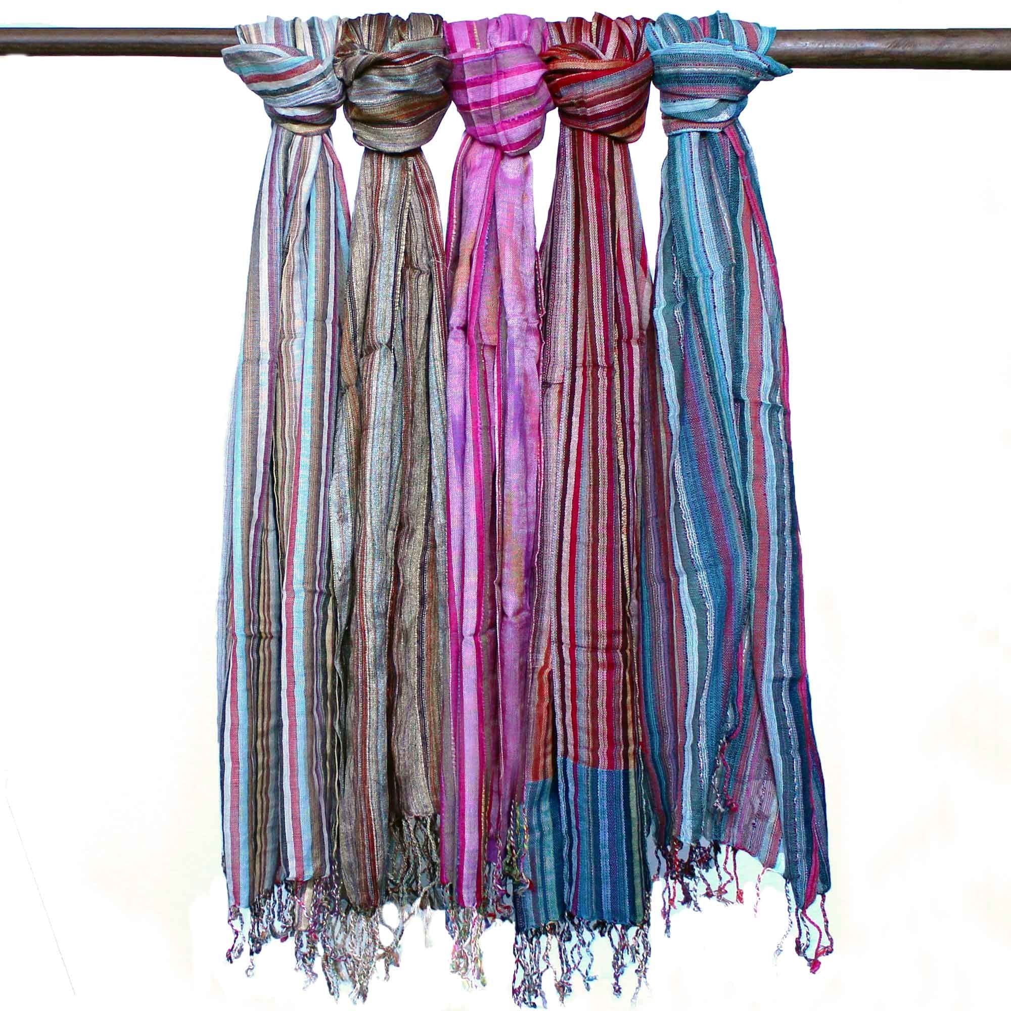 Cachecol boémio indiano - Azuis aleatórios - 50x180 cm