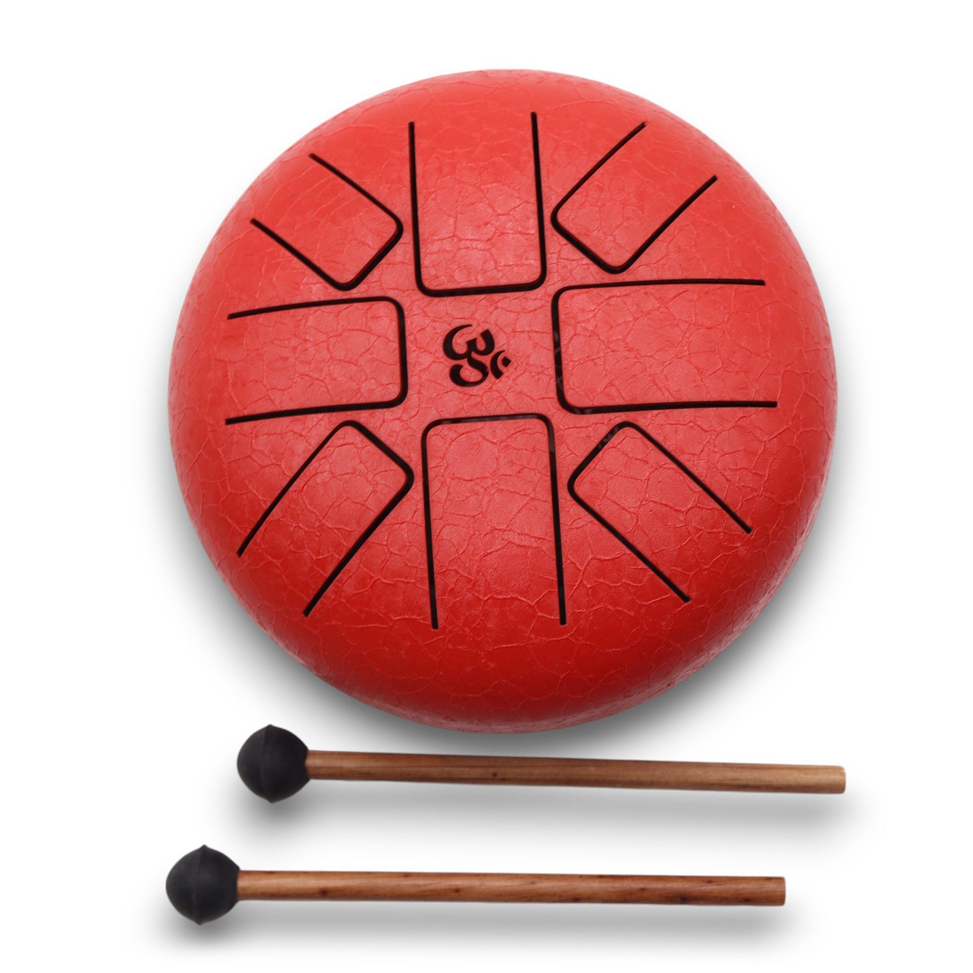 Tambor Hapi OM Vermelho - 16 cm