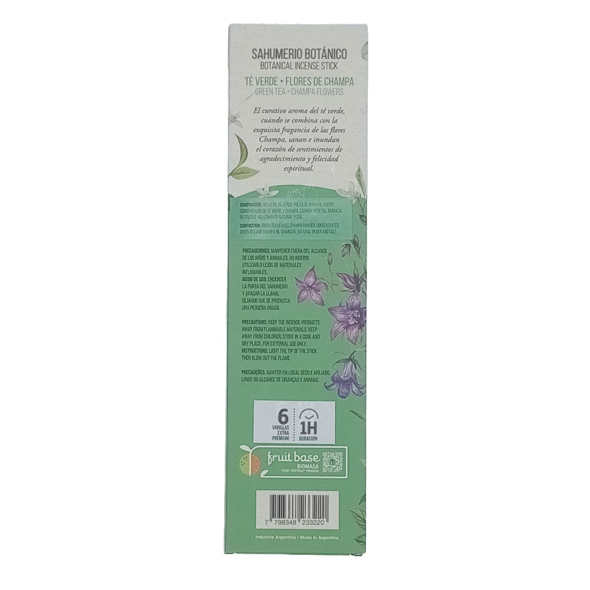 Incenso Botânico Chá Verde Champa