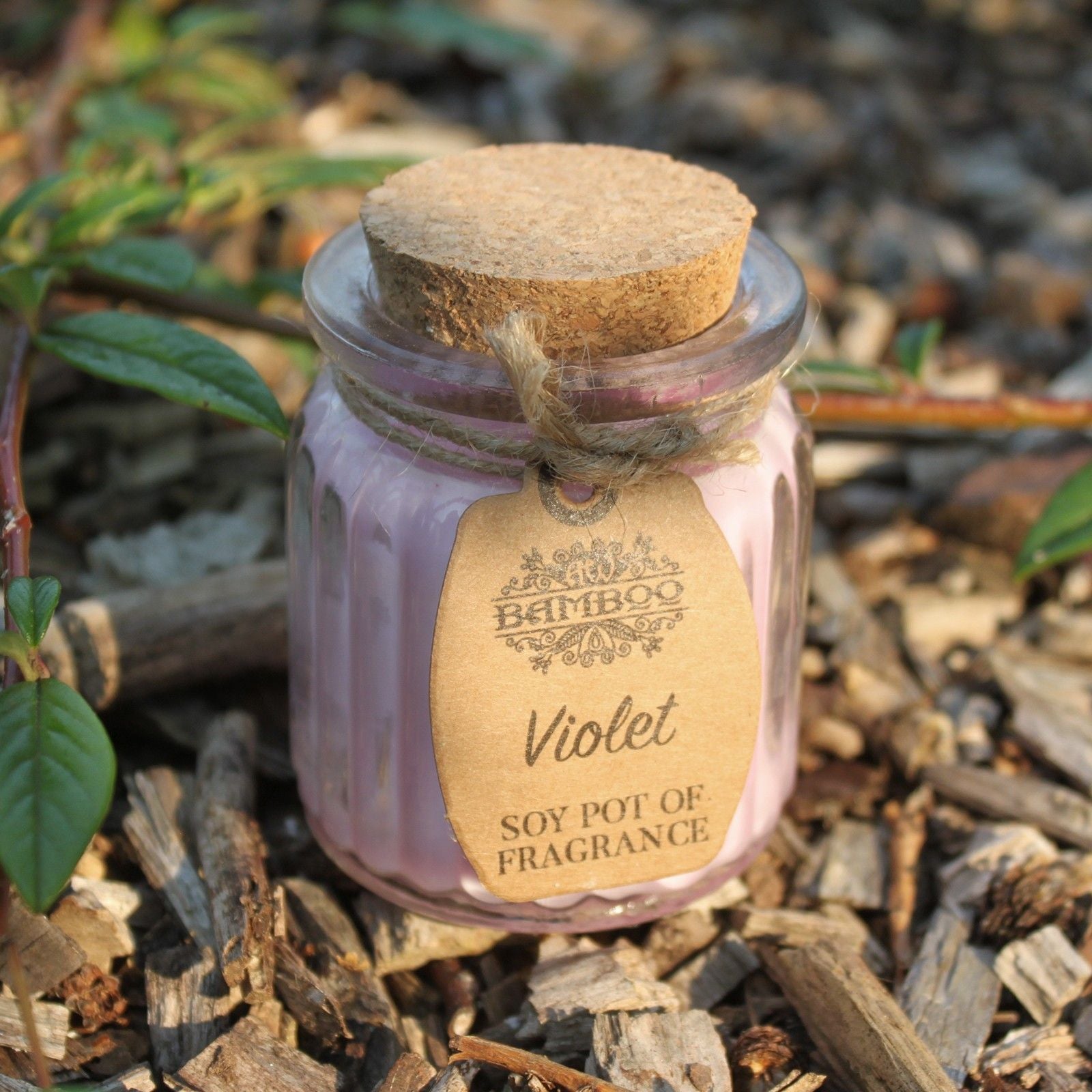 Vela de Cera de Soja em Frasco Violeta