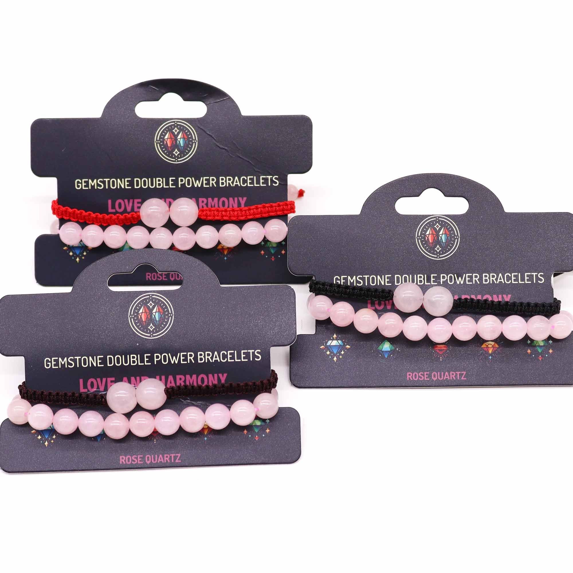 Pulseras Doble Poder – Cuarzo Rosa