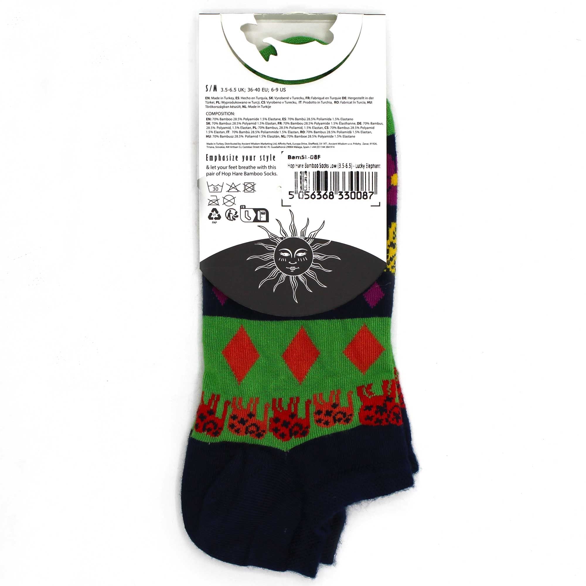 Soquetes de bambu Hop Hare S/M 36-40 - Elefante da Sorte