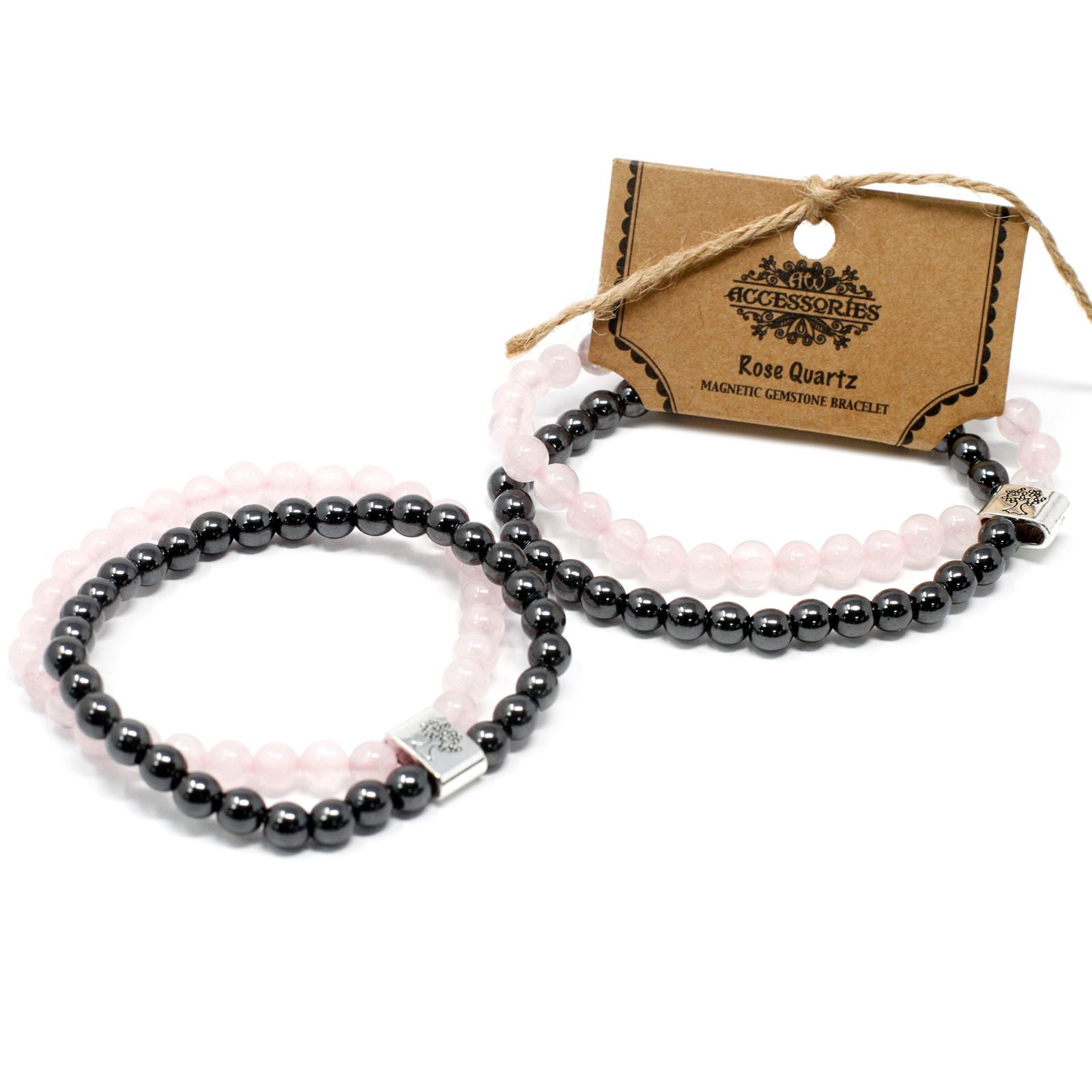 Magnetic Bracelet in Natural Stones - Rose Quartz
