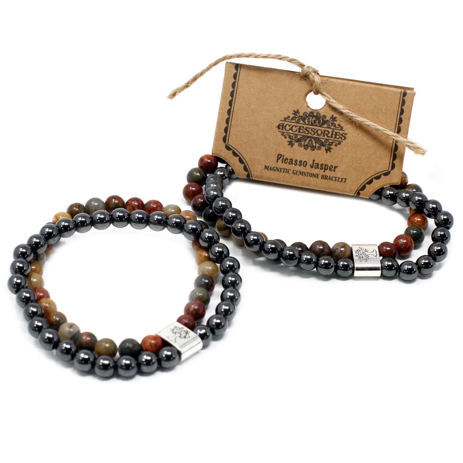 Pulseira Magnética em Pedras Naturais – Jaspe Picasso