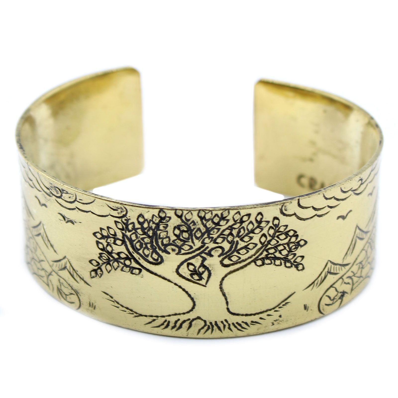Tibetan Mantra Brass Bracelet – Tree of Life