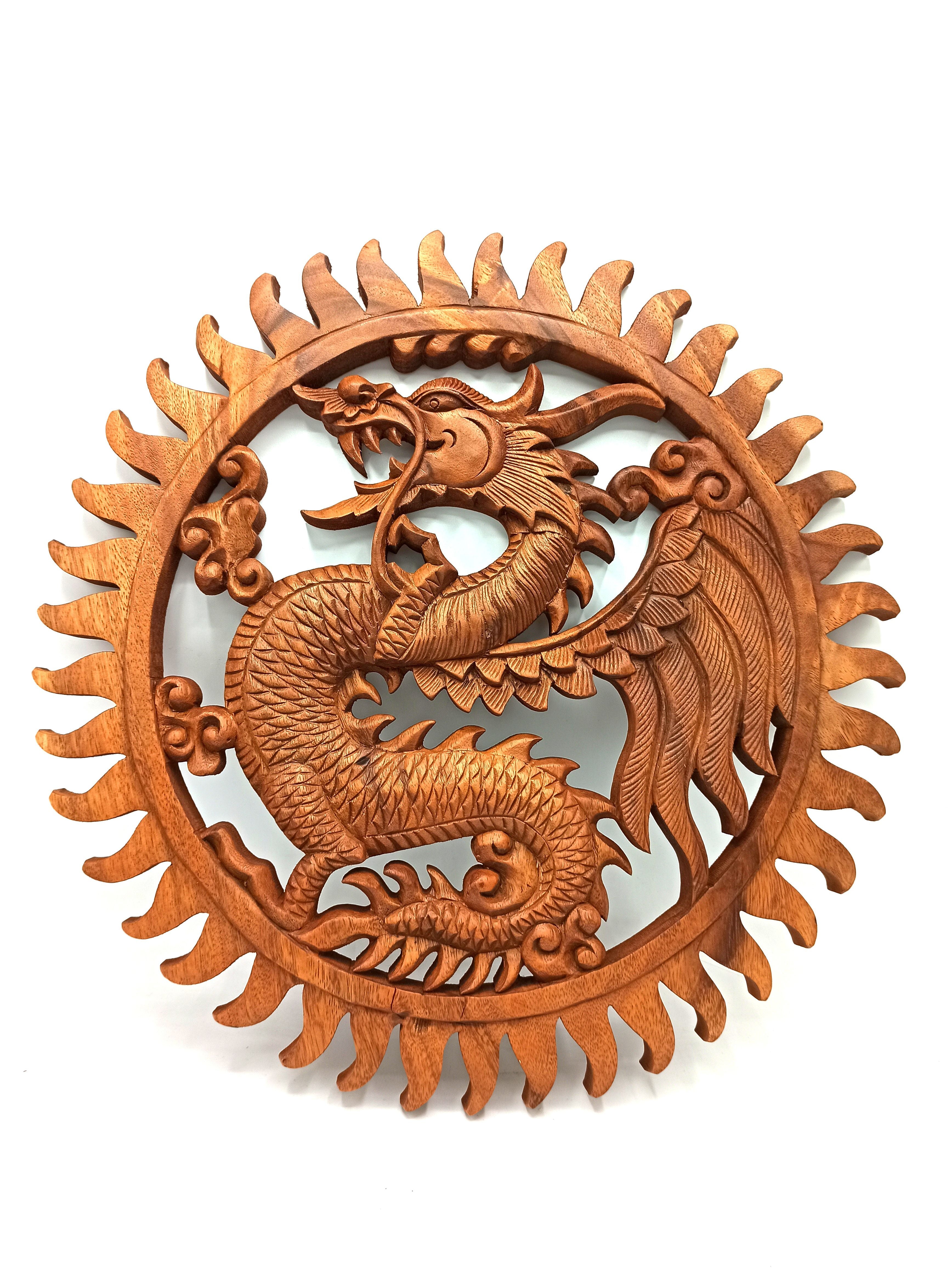 Panel de Madera Dragón
