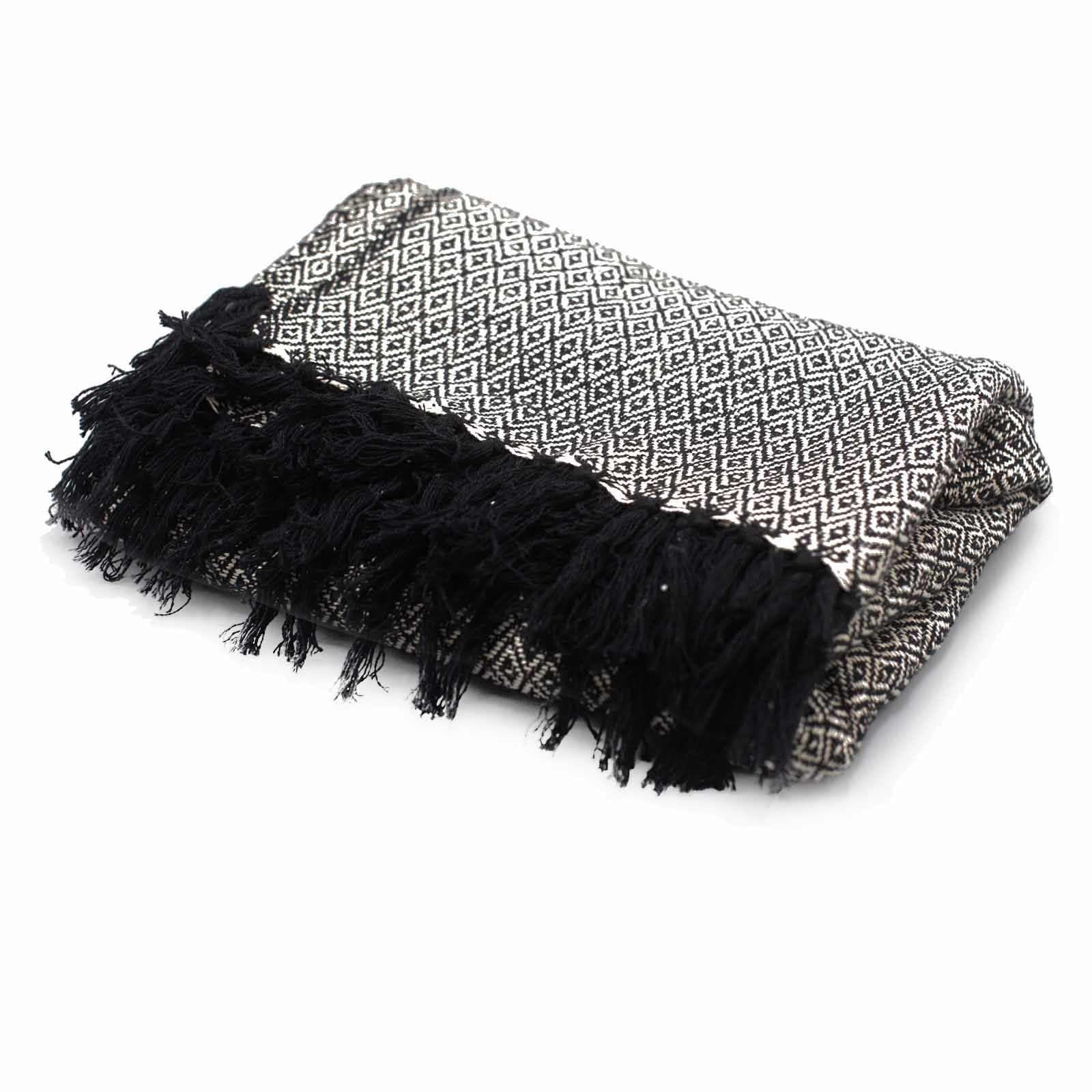 Manta Boho Conforto Carvão