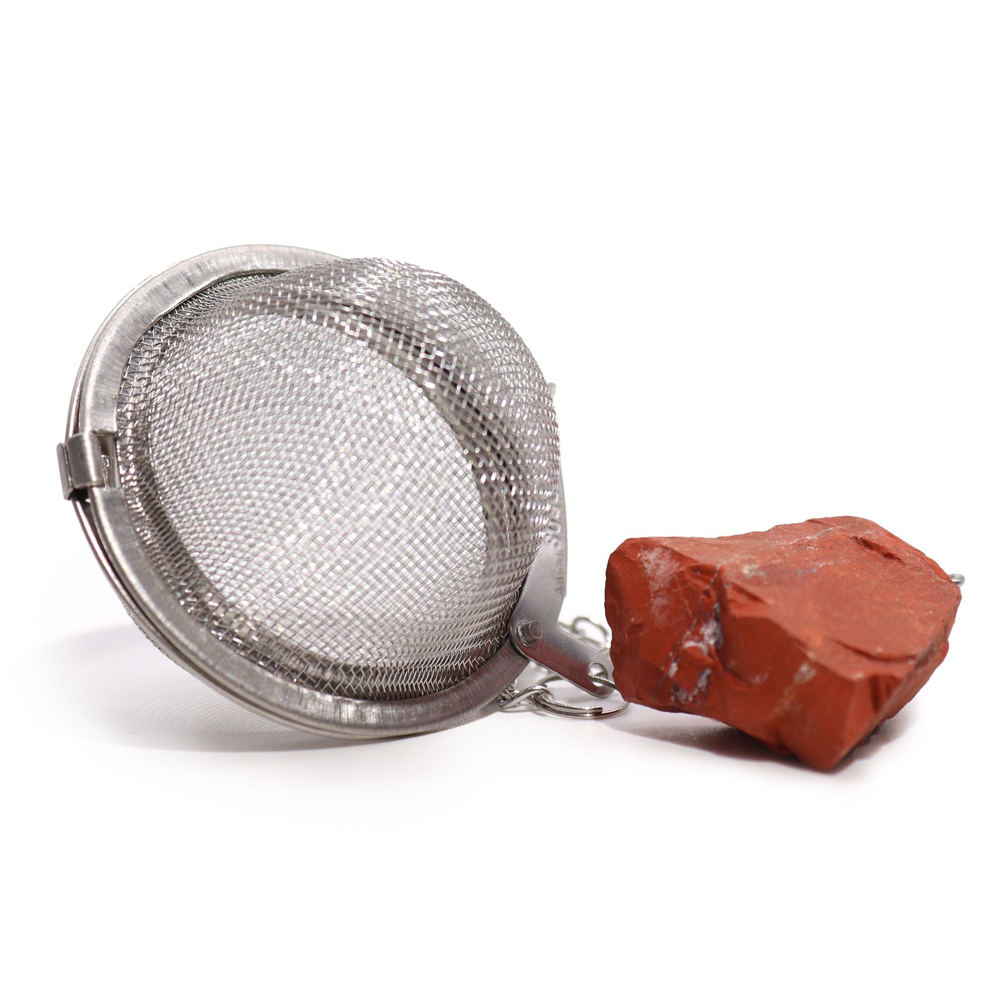 Infusor de Chá com Pedra Natural em Cristal Bruto – Jaspe Vermelho