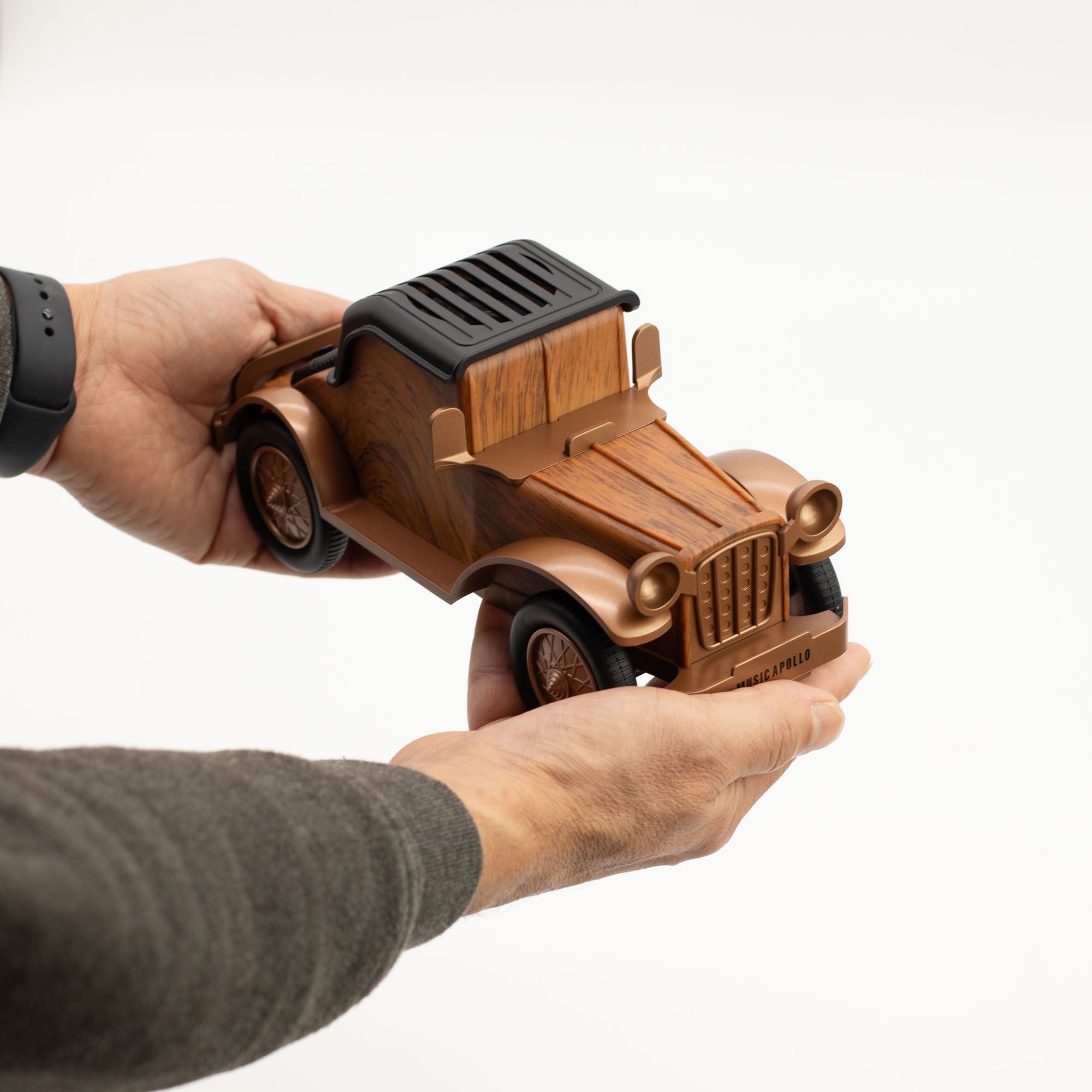 Coluna de Som Retro para Carro com Suporte de Telemóvel Bluetooth