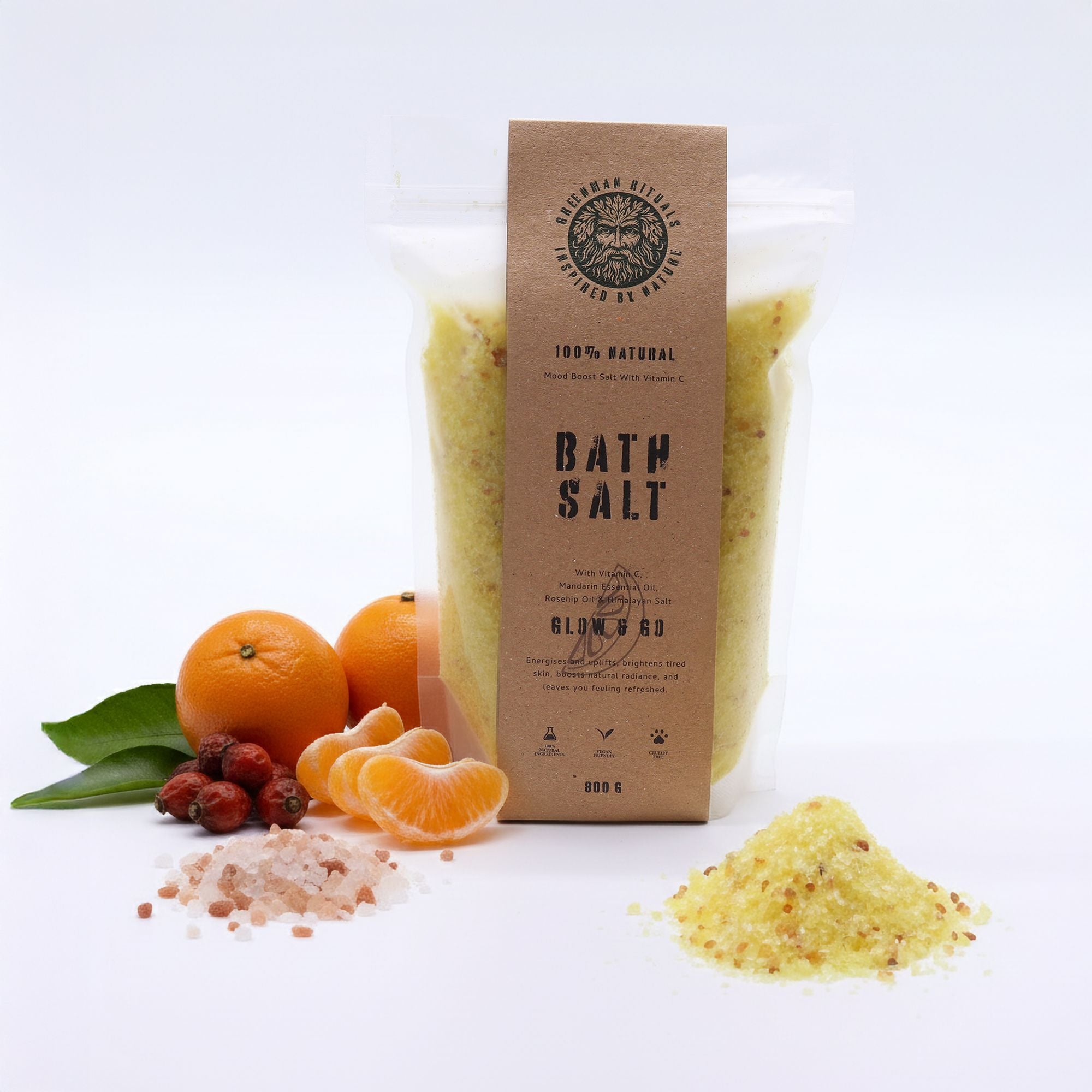 Greenman Rituals Sais de Banho de Epsom com Vitamina C e Tangerina - Glow & Go