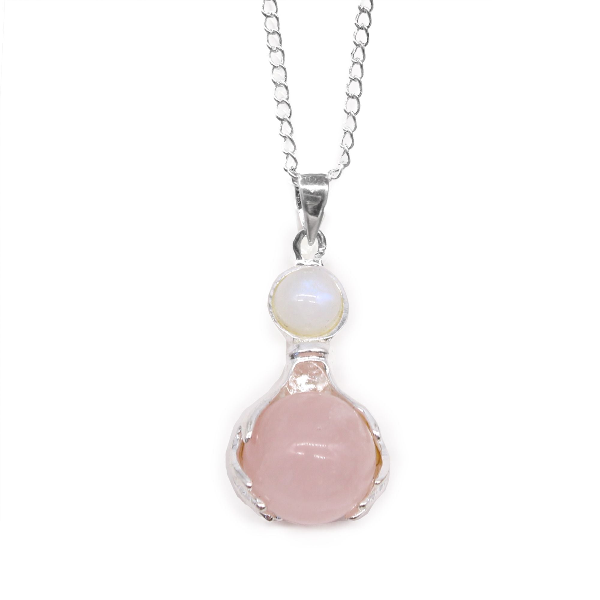 Pendente Mãos Curativas de Pedra Preciosa - Quartzo Rosa