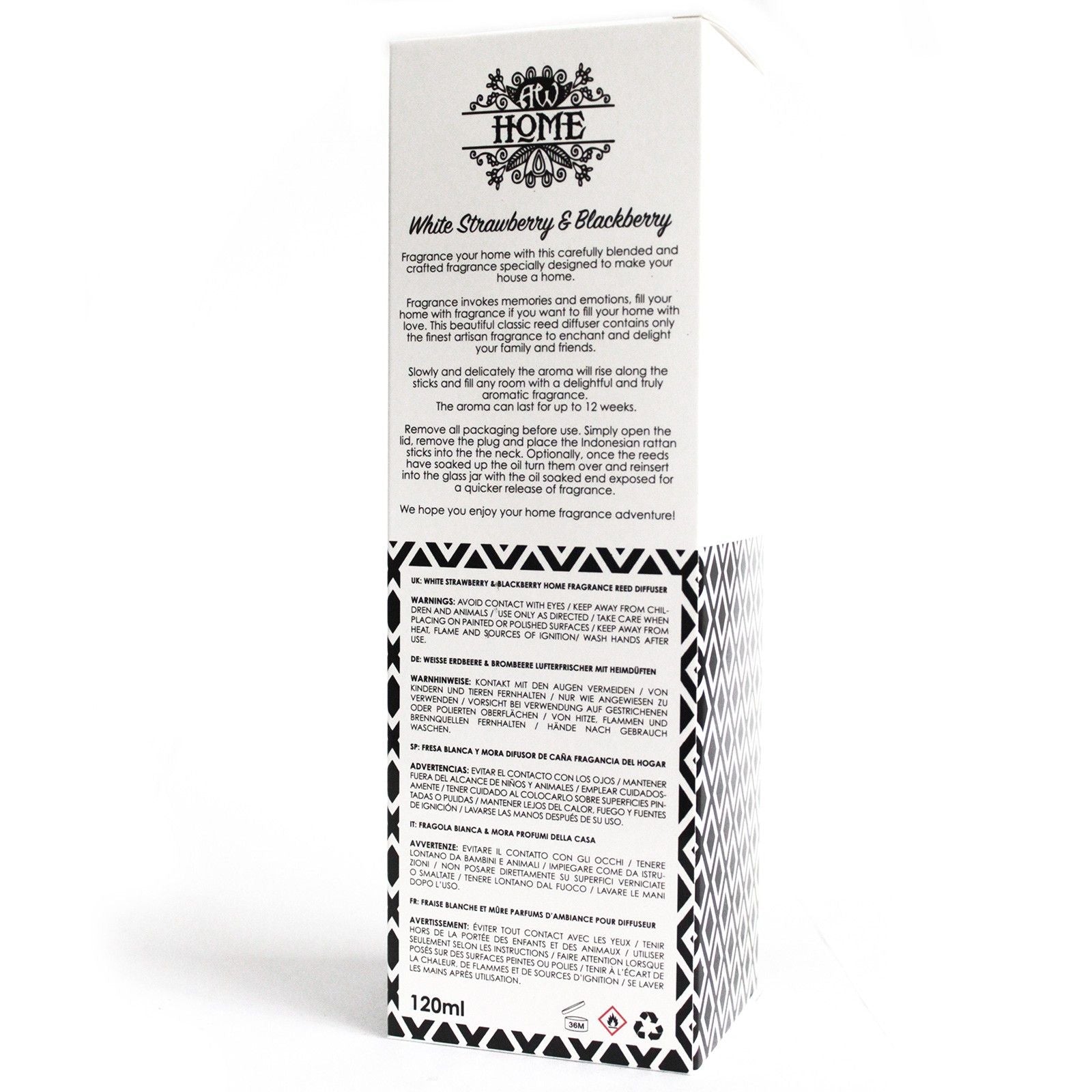 Difusor Aromático 120 ml - Fresa Blanca y Frambuesa
