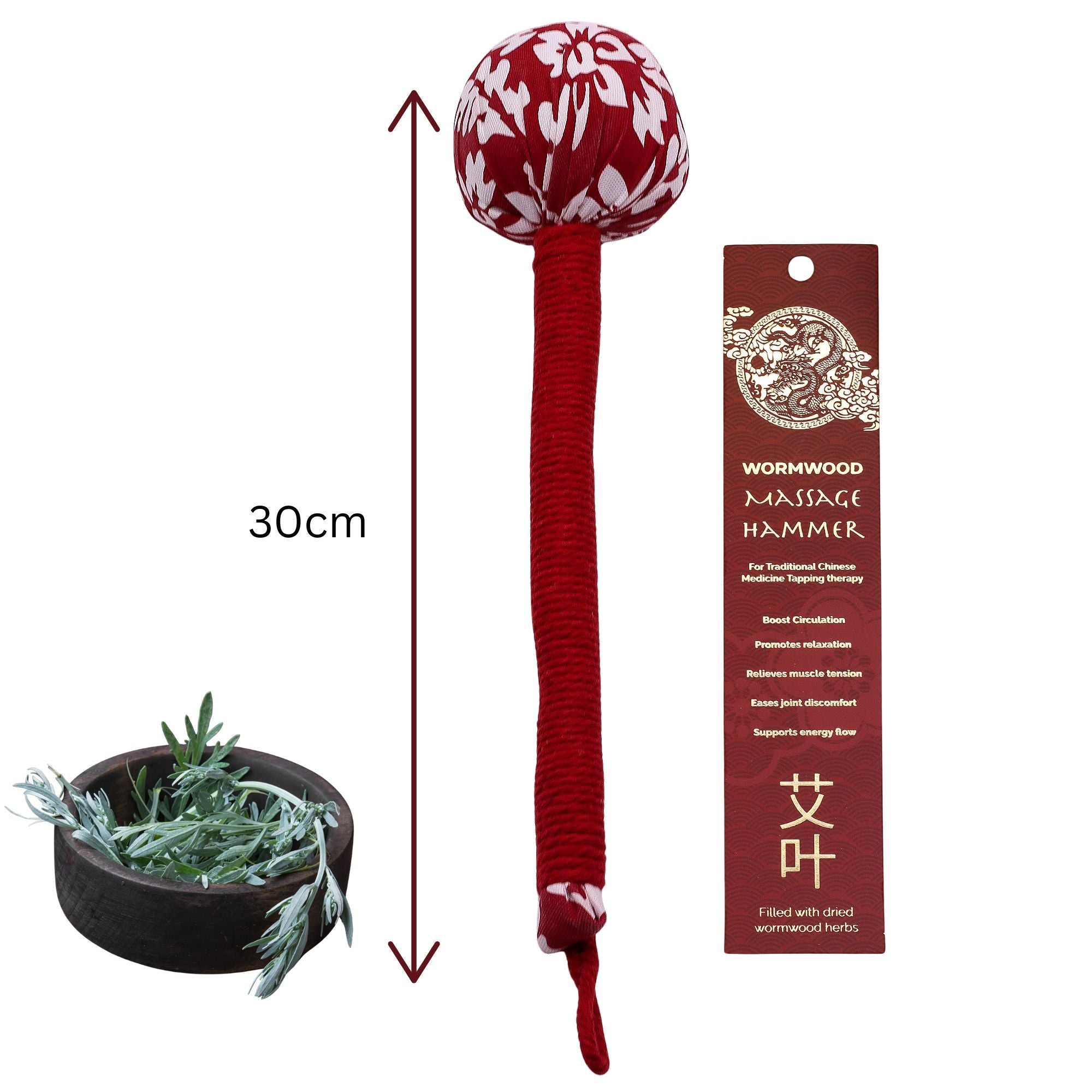 Martelo de Massagem com Artemísia – Vermelho