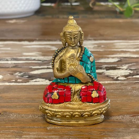 Figura de Buda em Latão – Mãos Levantadas