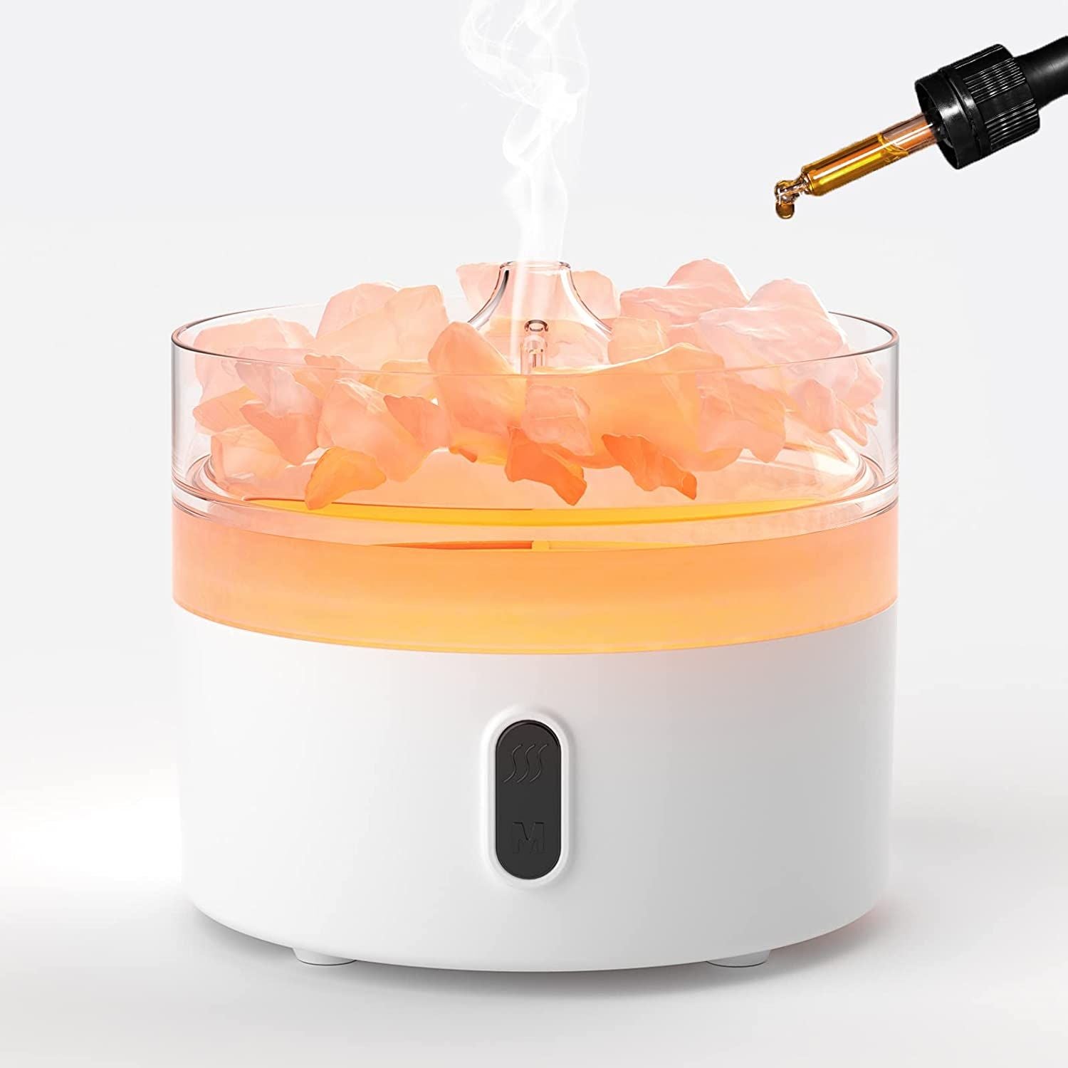 Difusor de Aroma com Sal dos Himalaias e Efeito Chama (Sal Incluído)